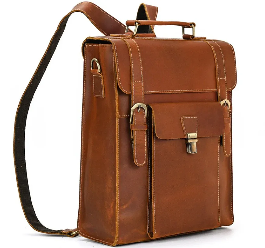 Leather Convertible Backpack | Mediterranean Sea