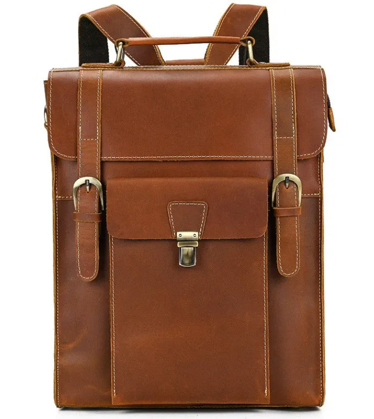 Leather Convertible Backpack | Mediterranean Sea