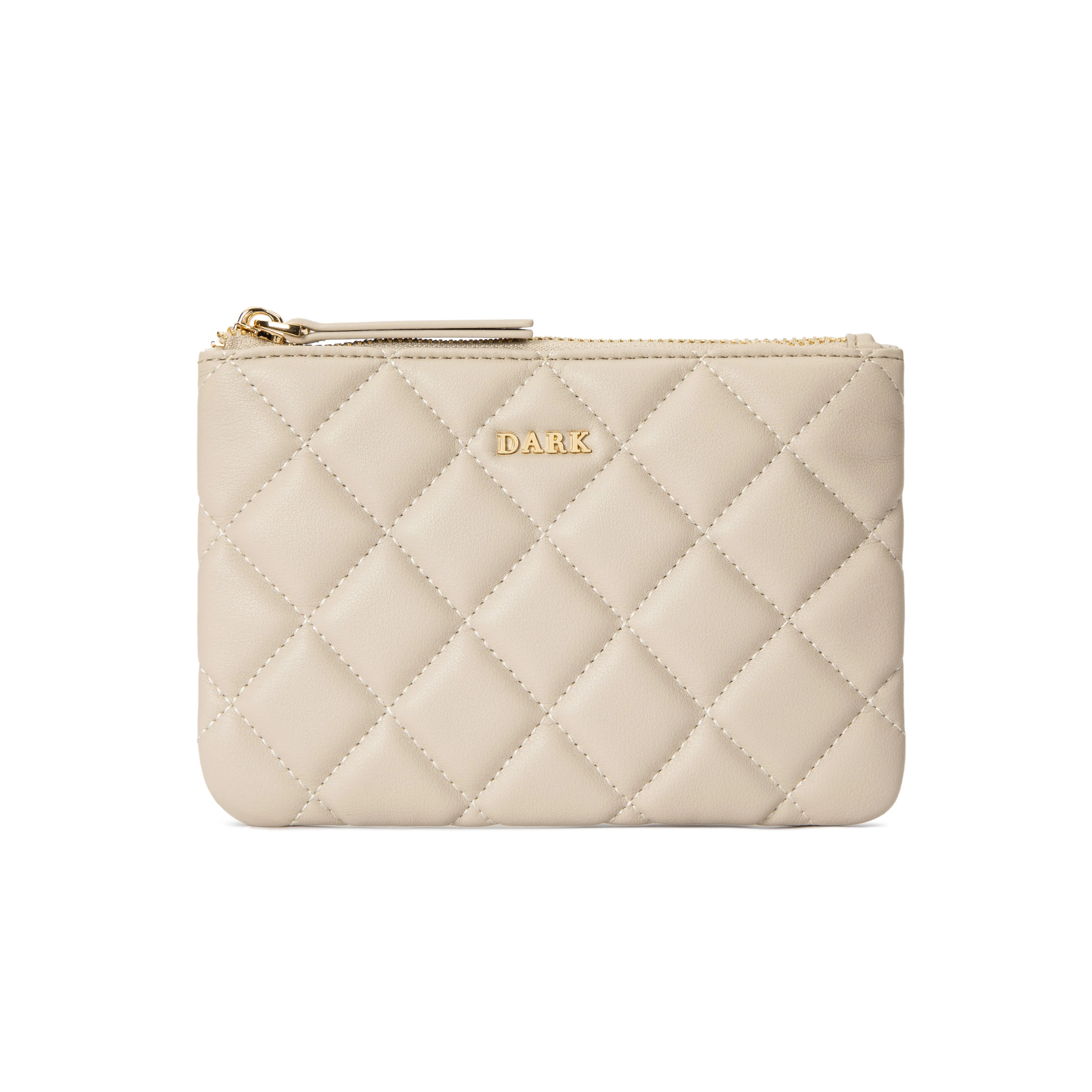 LEATHER QUILTED SMALL POUCH SAND