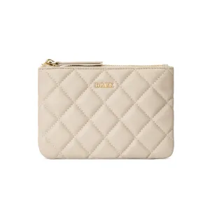 LEATHER QUILTED SMALL POUCH SAND