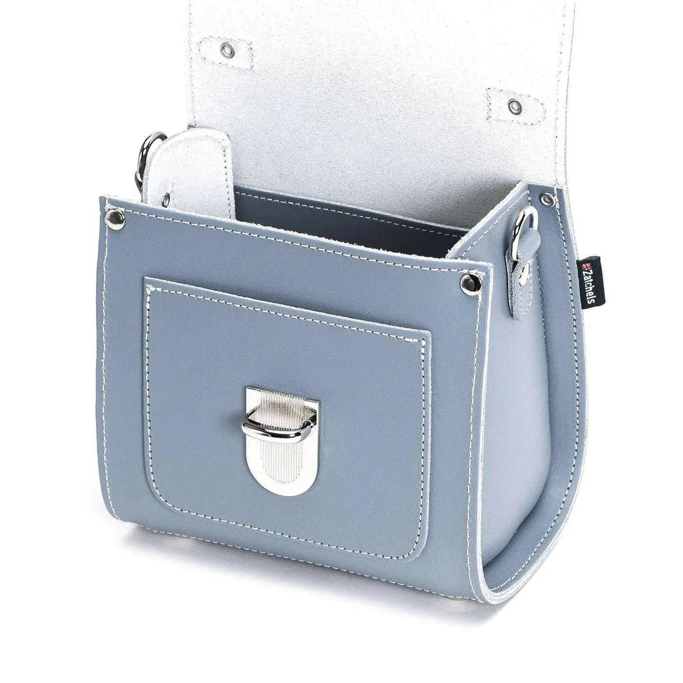 Leather Sugarcube Plus Handbag - Lilac Grey