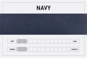 LEATHER TOP ZIPPER POUCH - NAVY