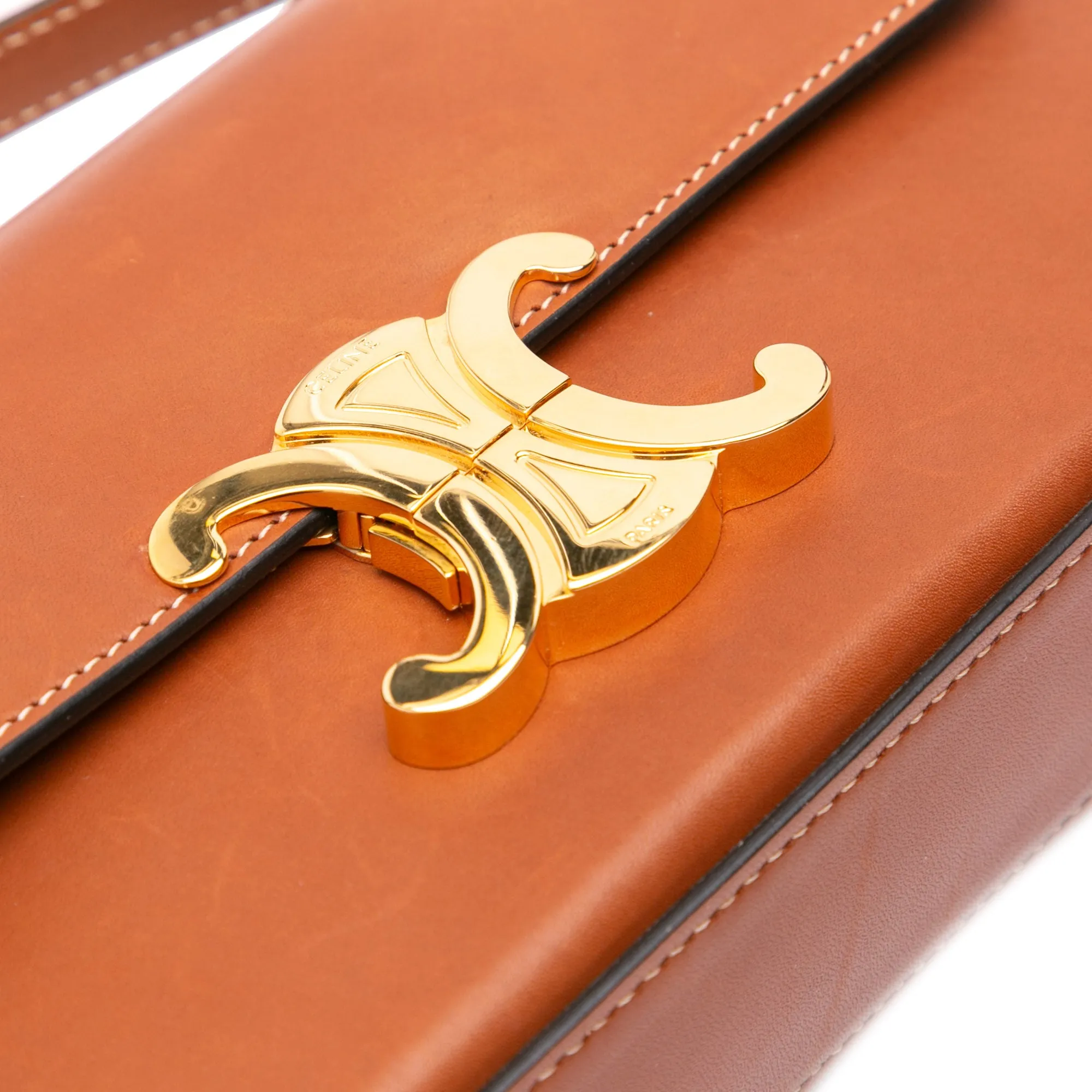 Leather Triomphe Claude Shoulder Bag