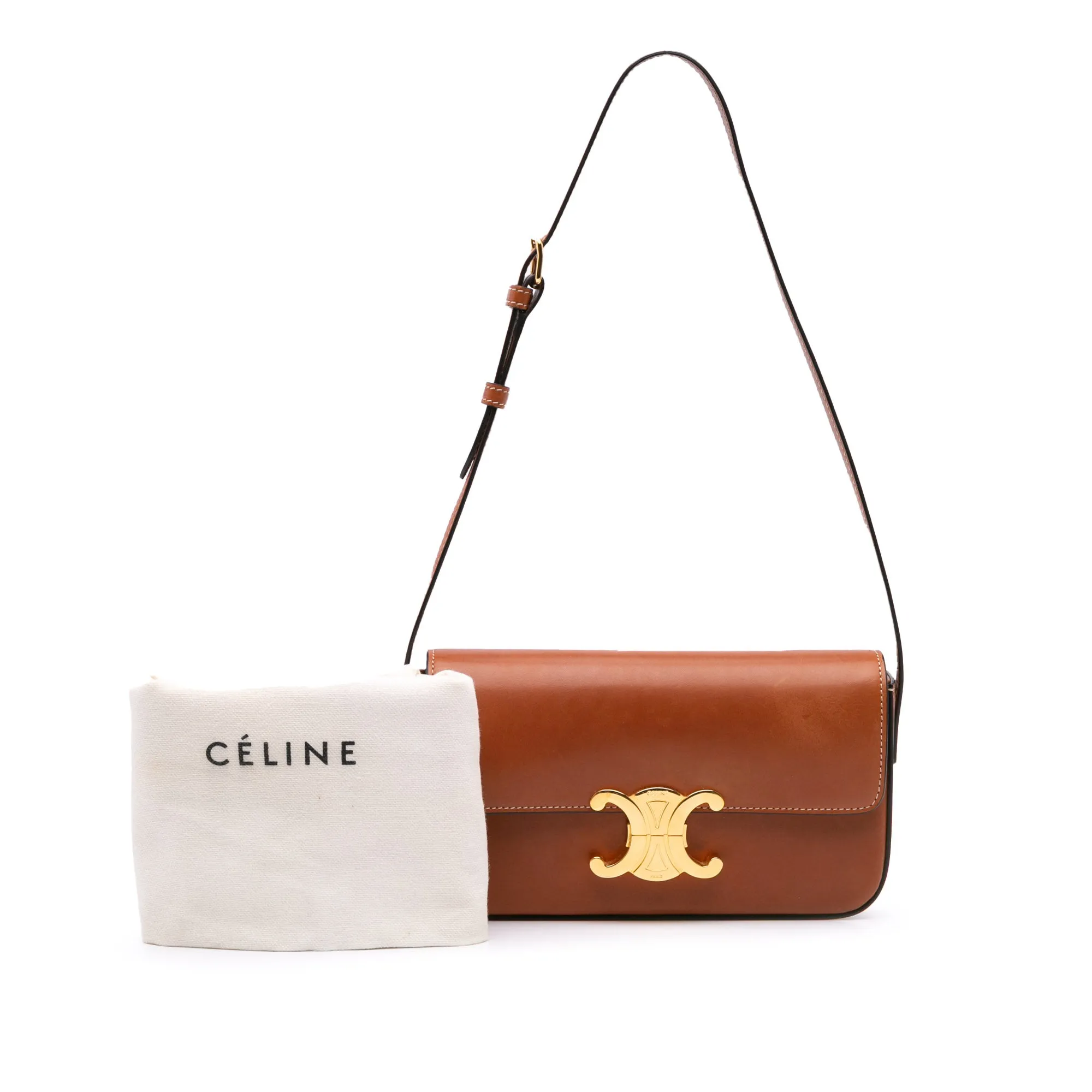 Leather Triomphe Claude Shoulder Bag