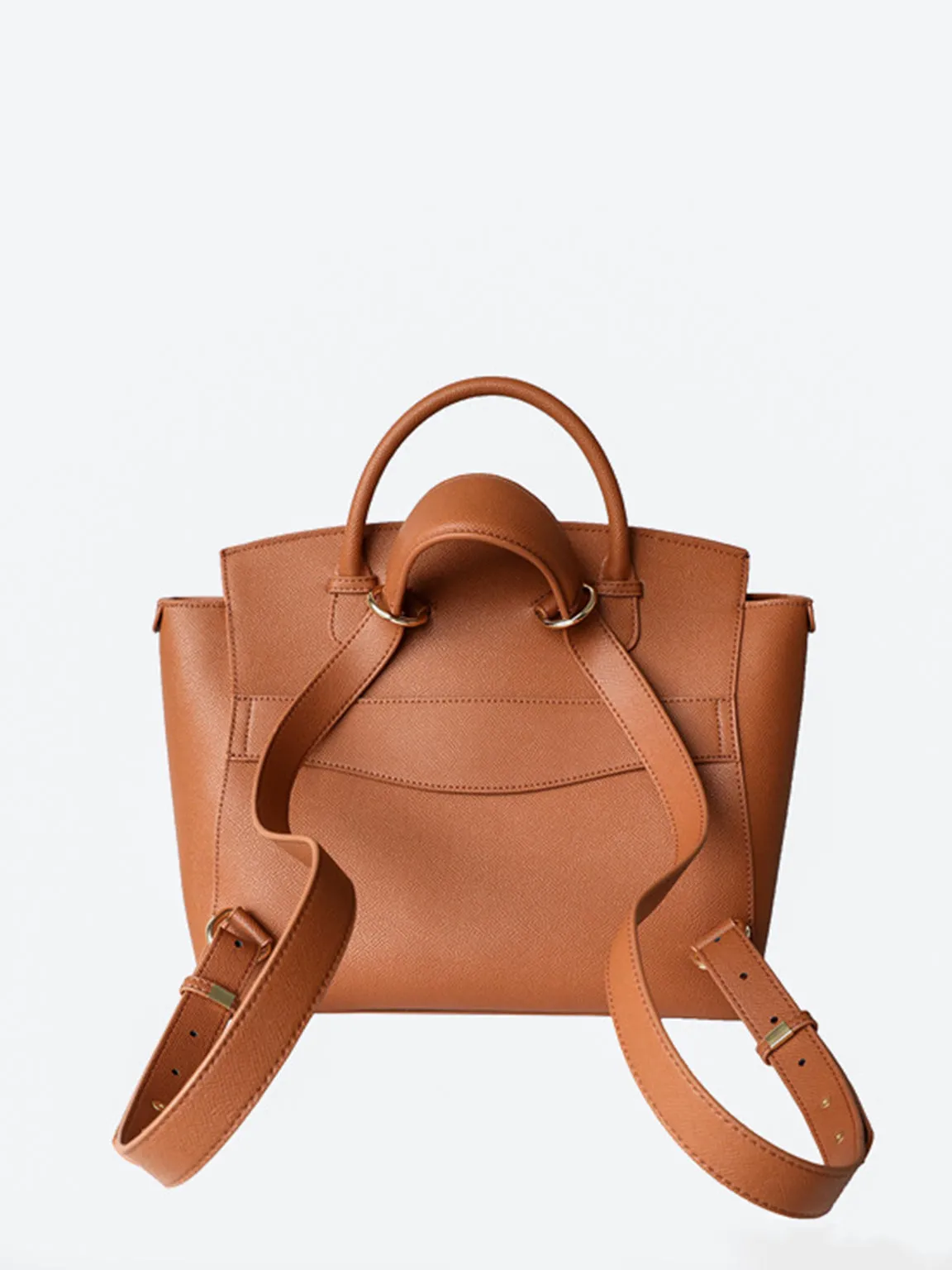 Leather Wavia Bag Weekend Holdall Tote Bag Multi Wear Backpack Gold Hardware