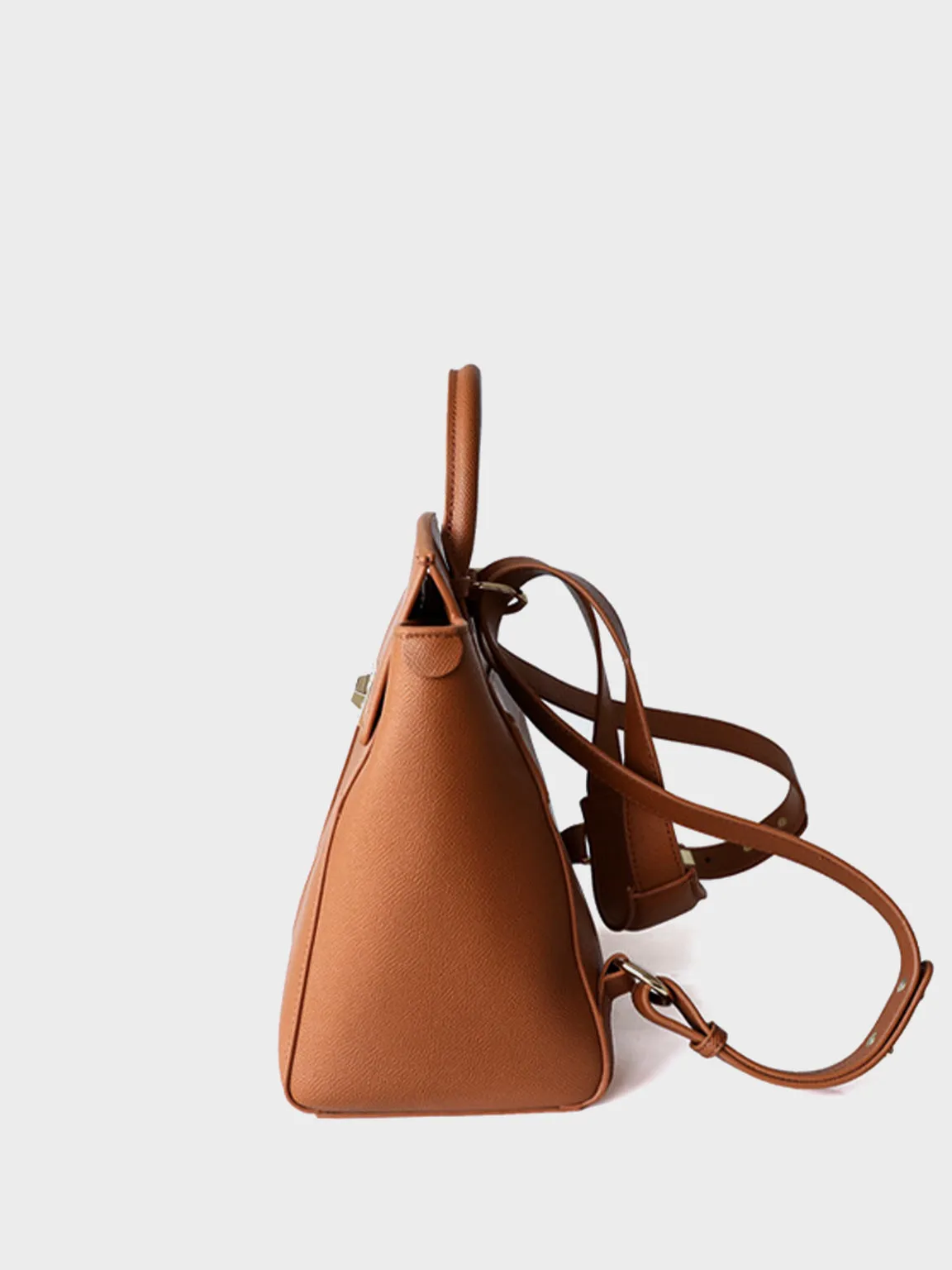 Leather Wavia Bag Weekend Holdall Tote Bag Multi Wear Backpack Gold Hardware