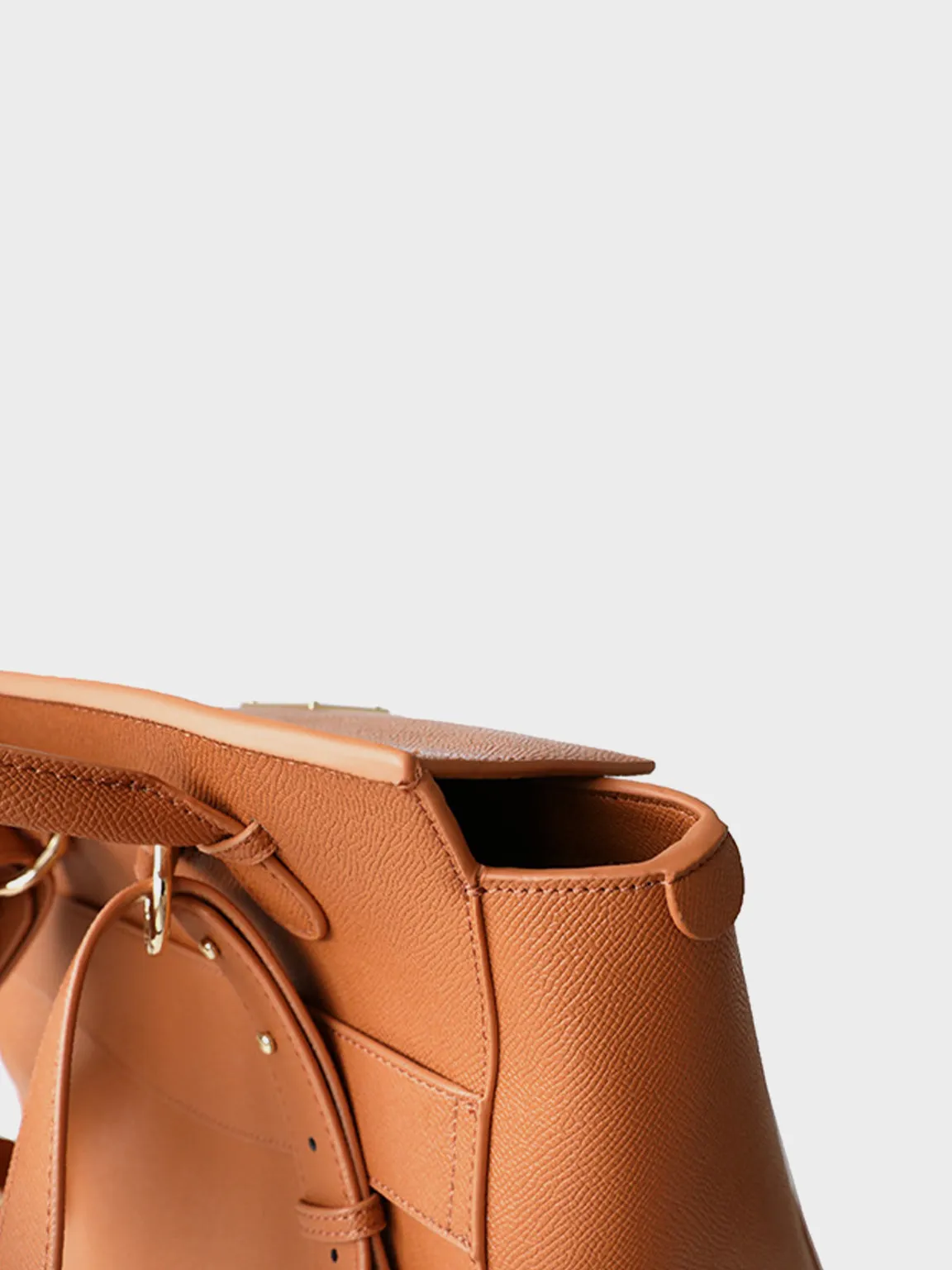 Leather Wavia Bag Weekend Holdall Tote Bag Multi Wear Backpack Gold Hardware