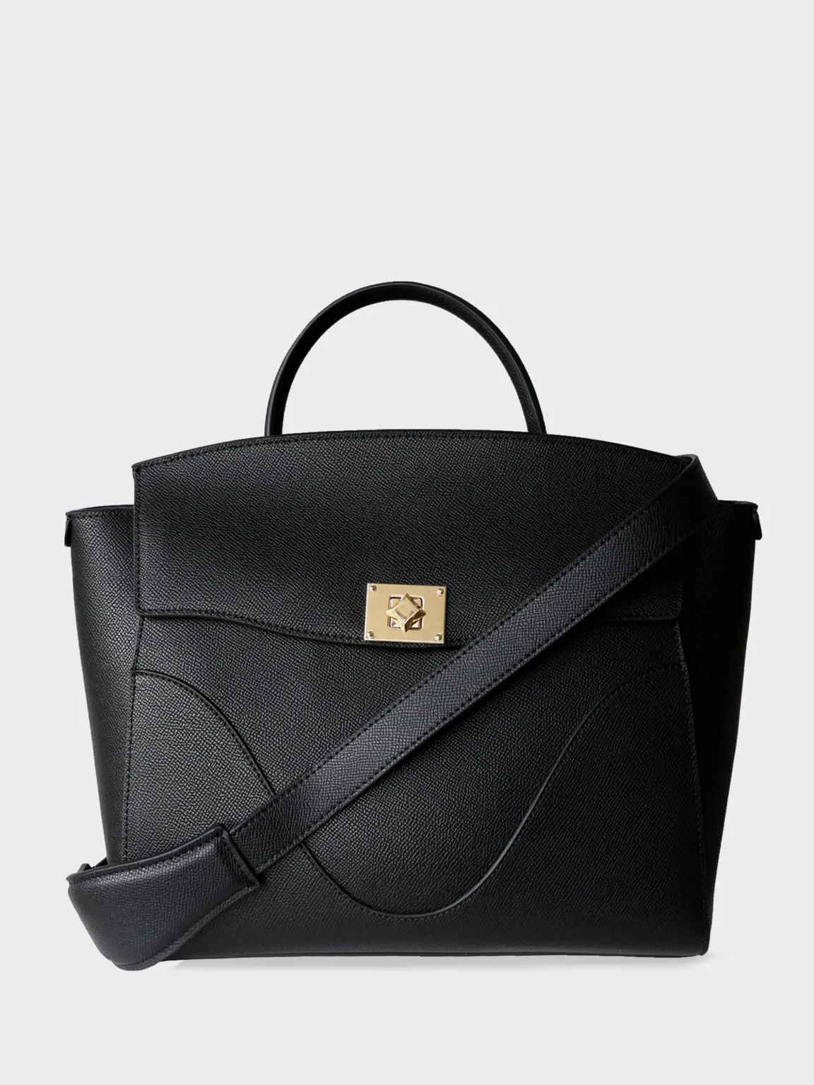 Leather Wavia Bag Weekend Holdall Tote Bag Multi Wear Backpack Gold Hardware