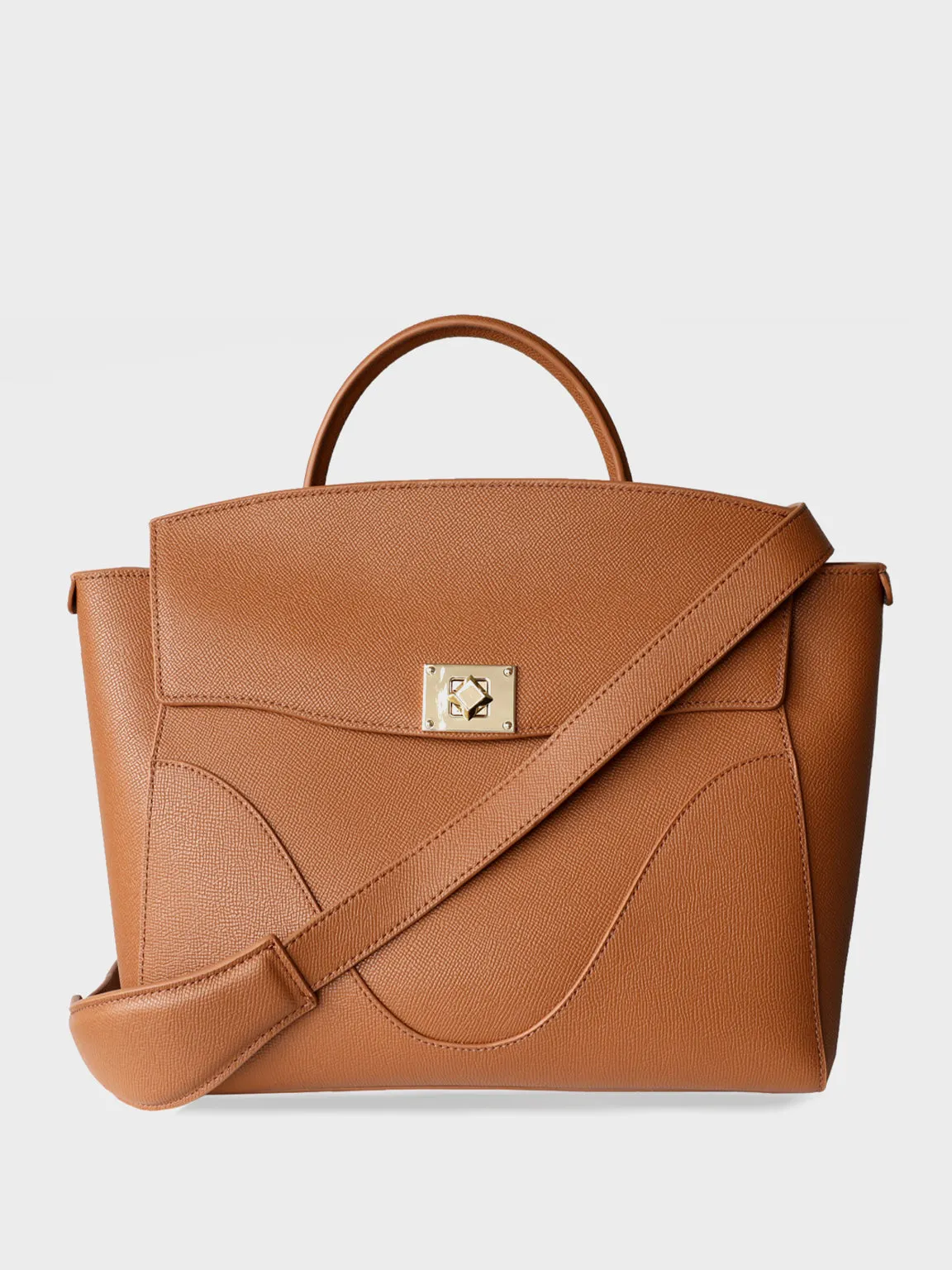 Leather Wavia Bag Weekend Holdall Tote Bag Multi Wear Backpack Gold Hardware