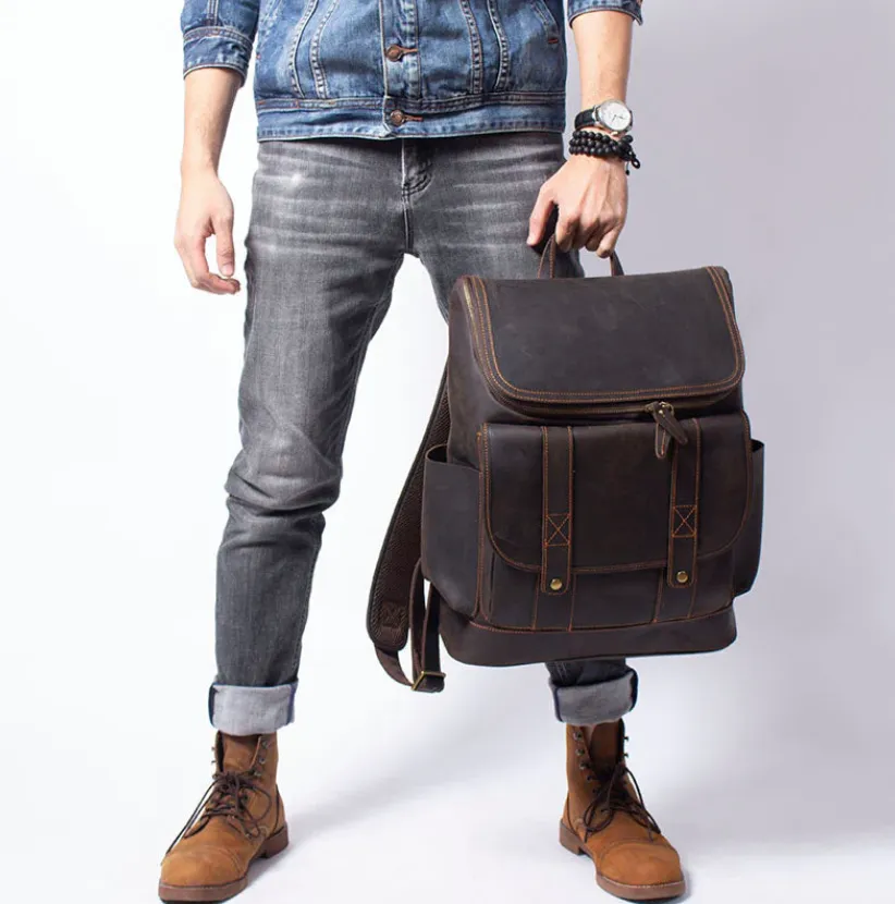 Leather Work Backpack  | Pacific Ocean
