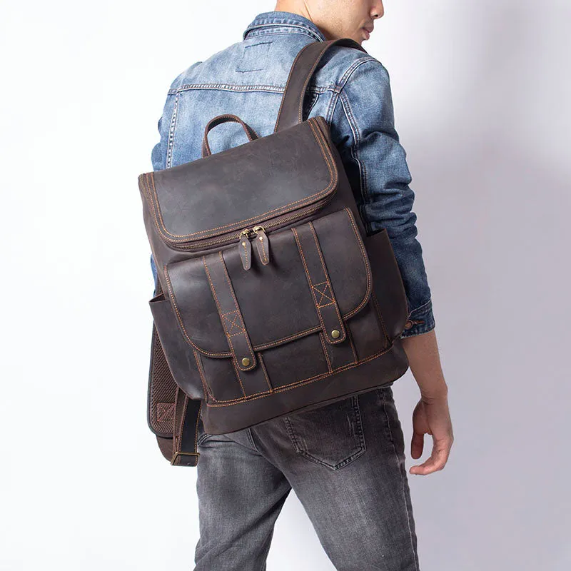 Leather Work Backpack  | Pacific Ocean