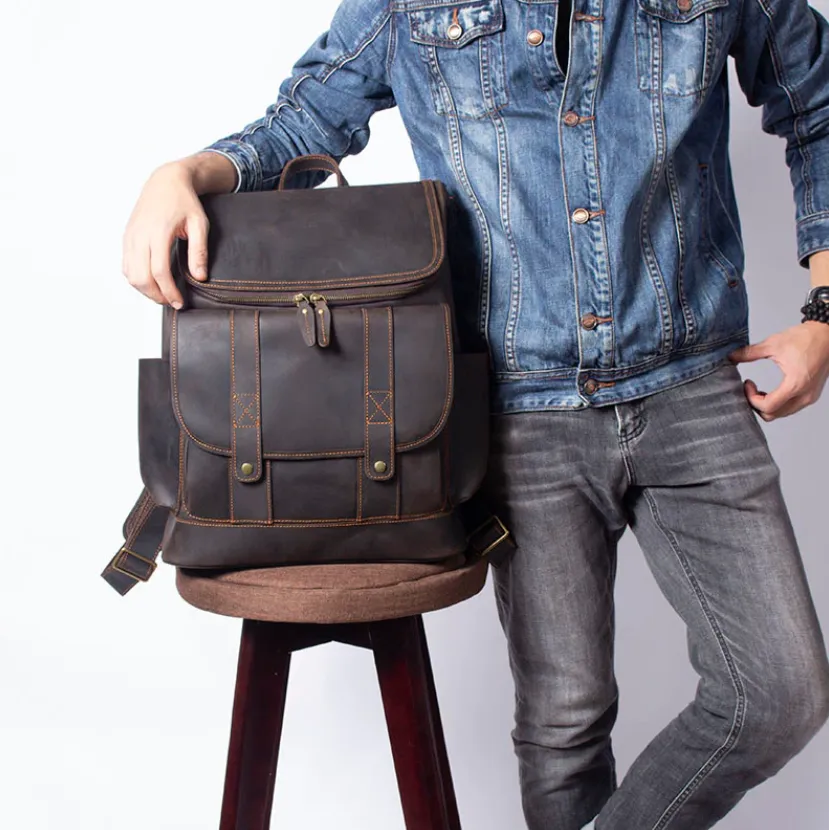 Leather Work Backpack  | Pacific Ocean