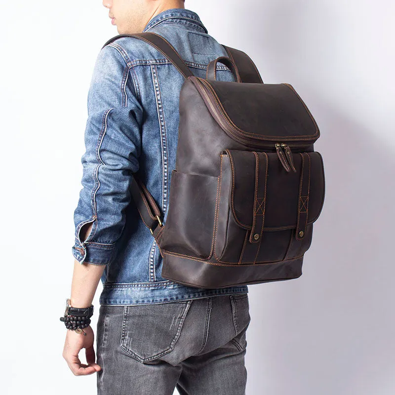 Leather Work Backpack  | Pacific Ocean