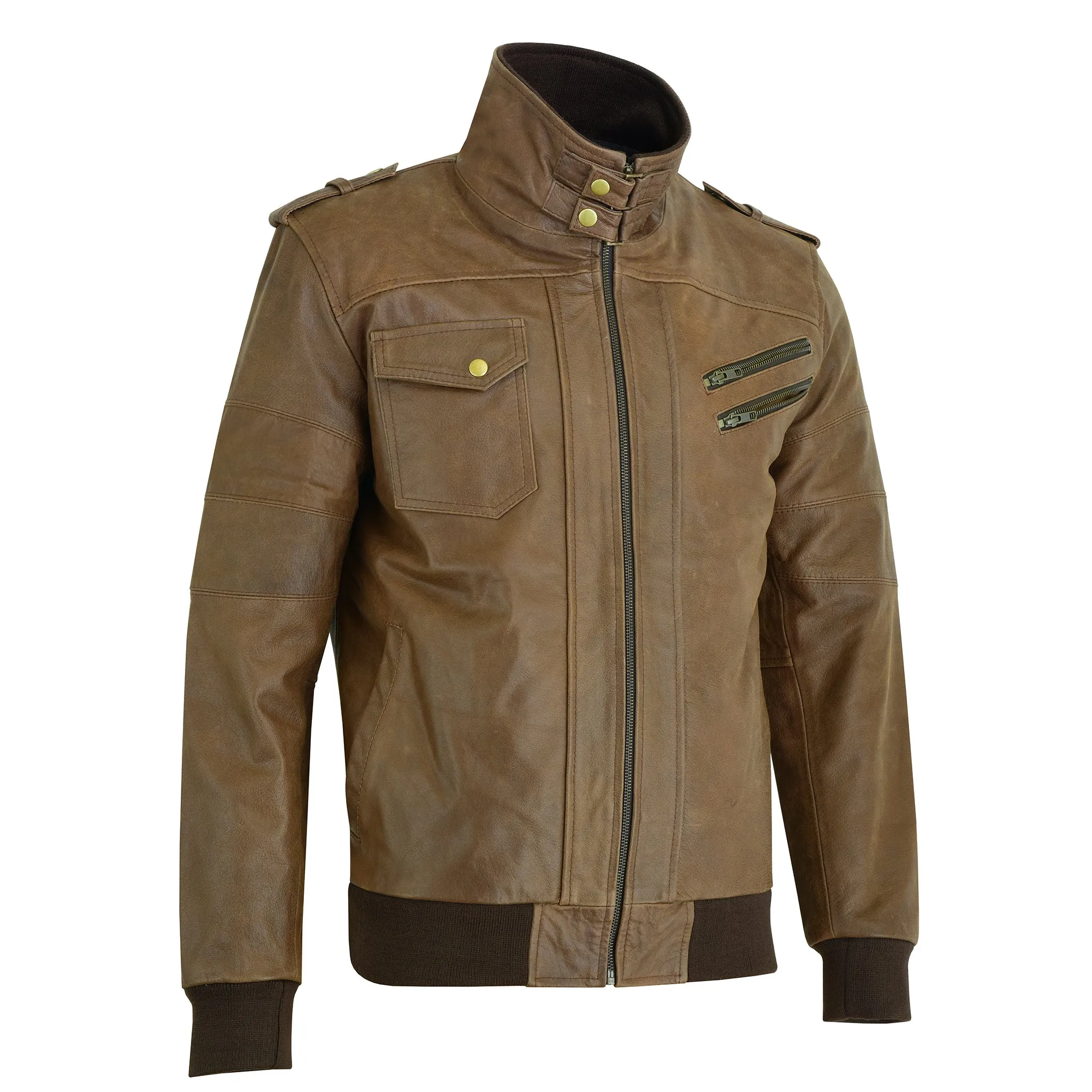 Leatherick Men’s Buffalo Victor Brown Leather Jacket