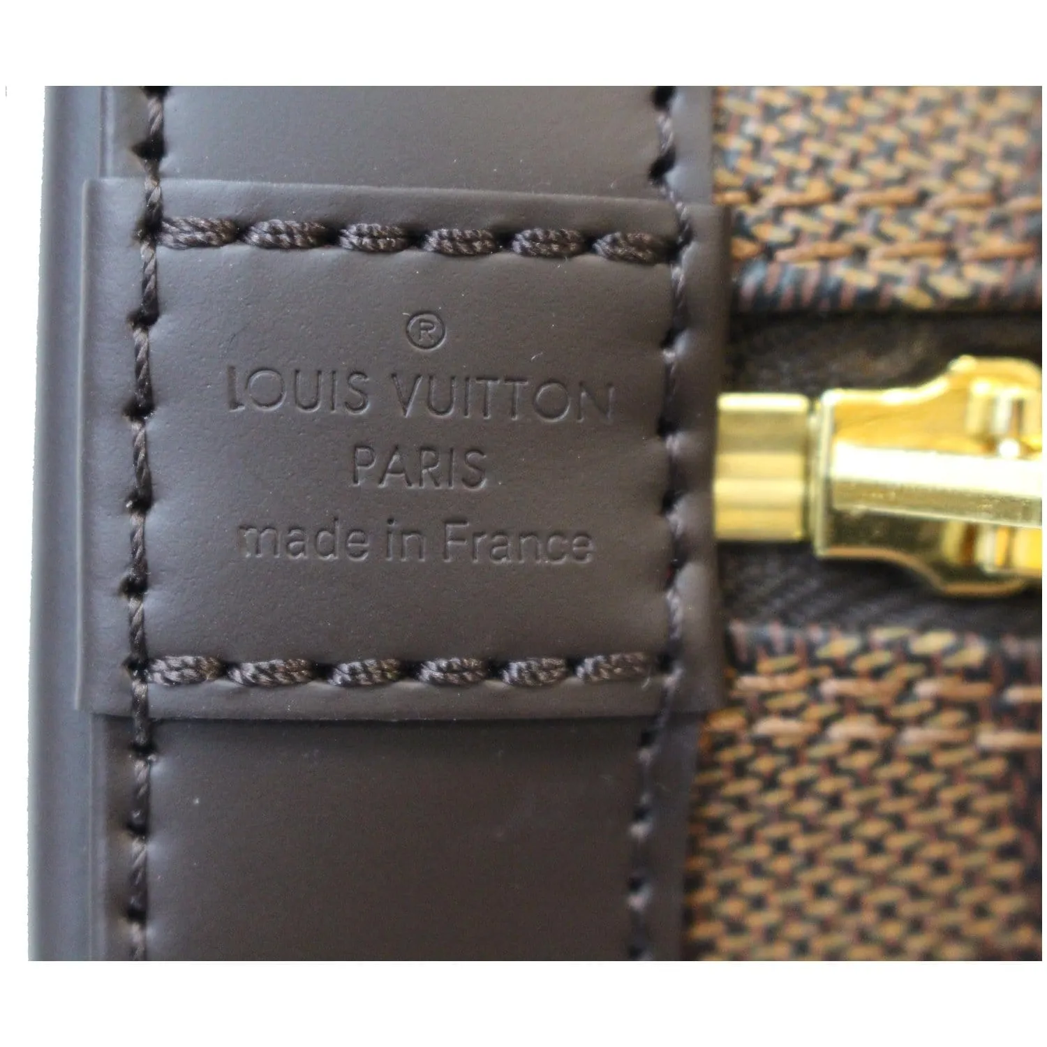 LOUIS VUITTON Alma BB Damier Ebene Satchel Bag Brown