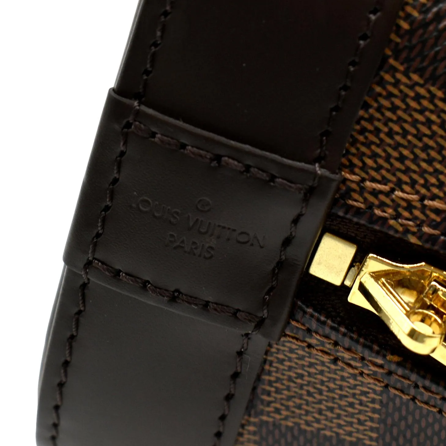 LOUIS VUITTON Alma BB Damier Ebene Satchel Crossbody Bag Brown