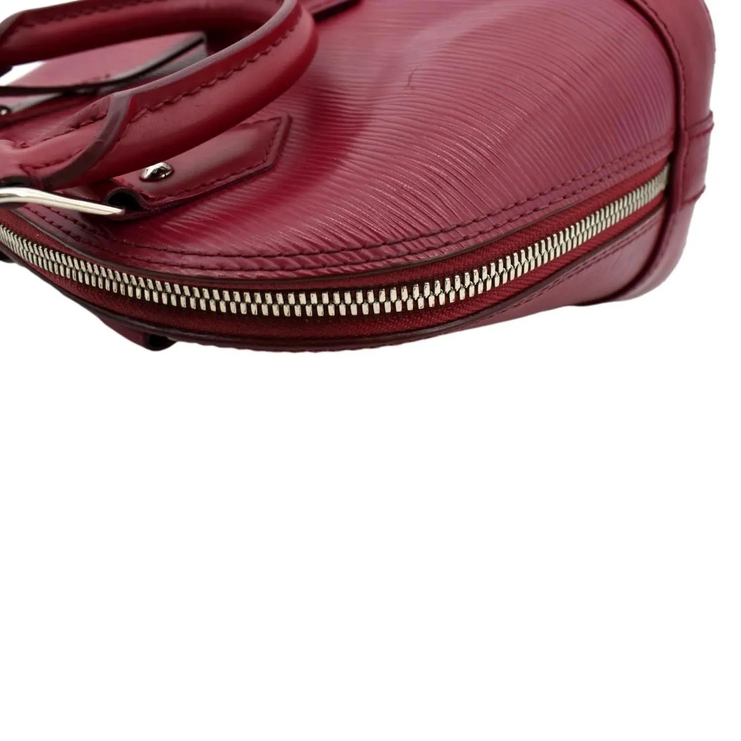 LOUIS VUITTON Alma BB Epi Leather Satchel Crossbody Bag Red