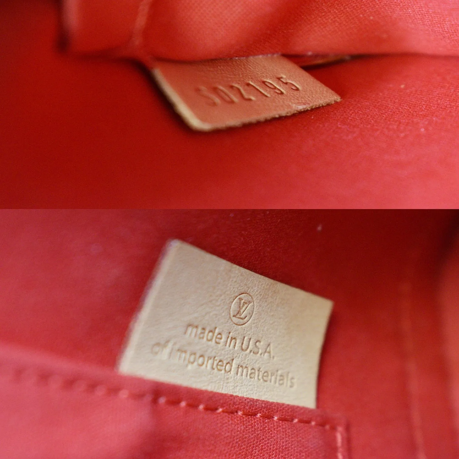 LOUIS VUITTON Alma BB Monogram Vernis Satchel Bag Red