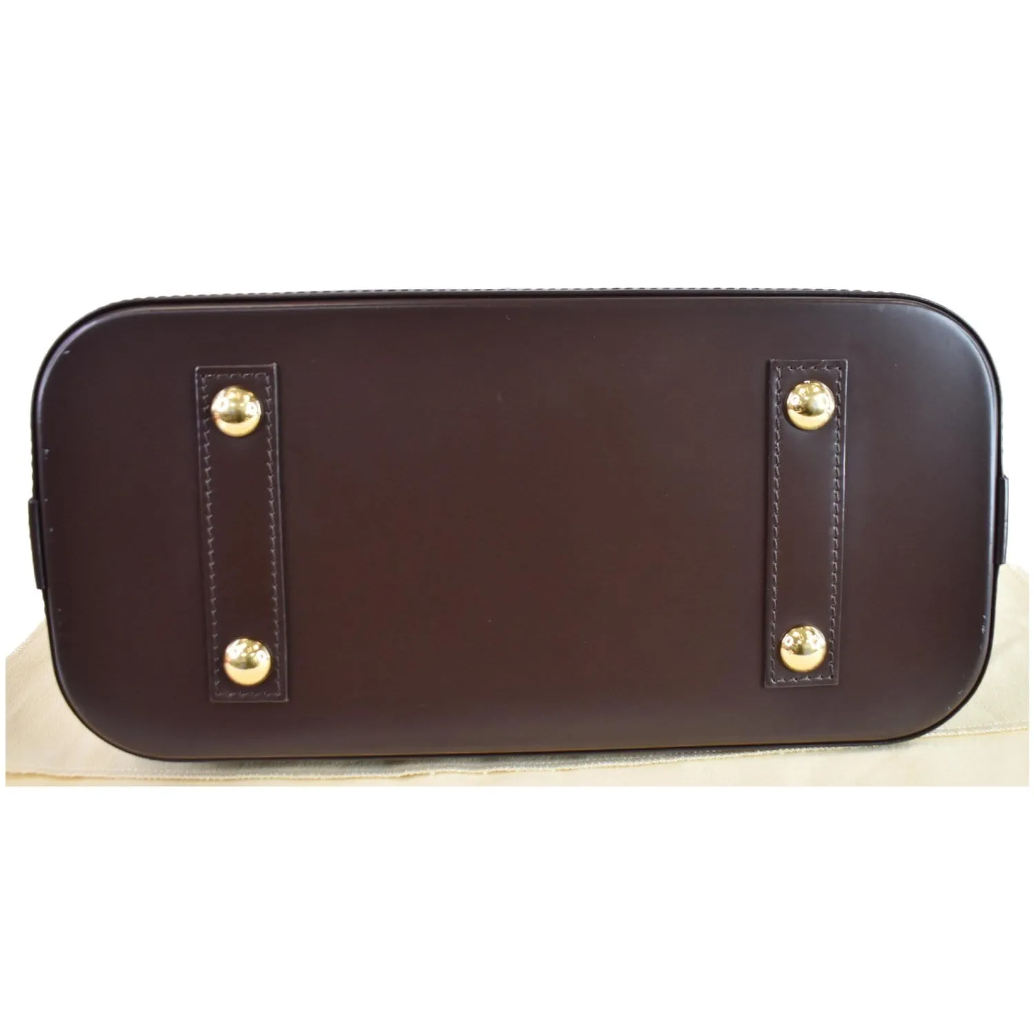 LOUIS VUITTON Alma Damier Ebene Satchel Bag Brown