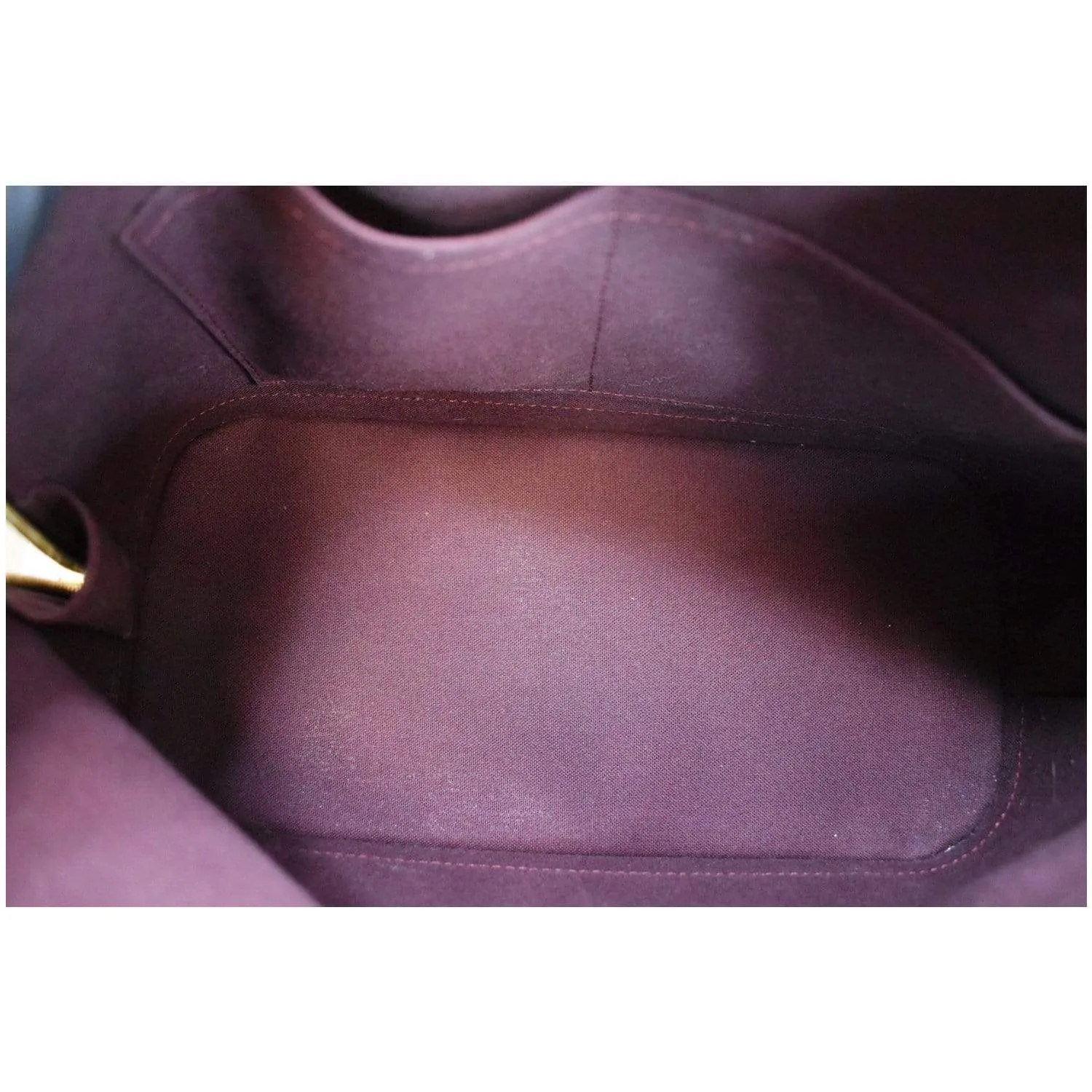 LOUIS VUITTON Alma Damier Ebene Satchel Bag Brown