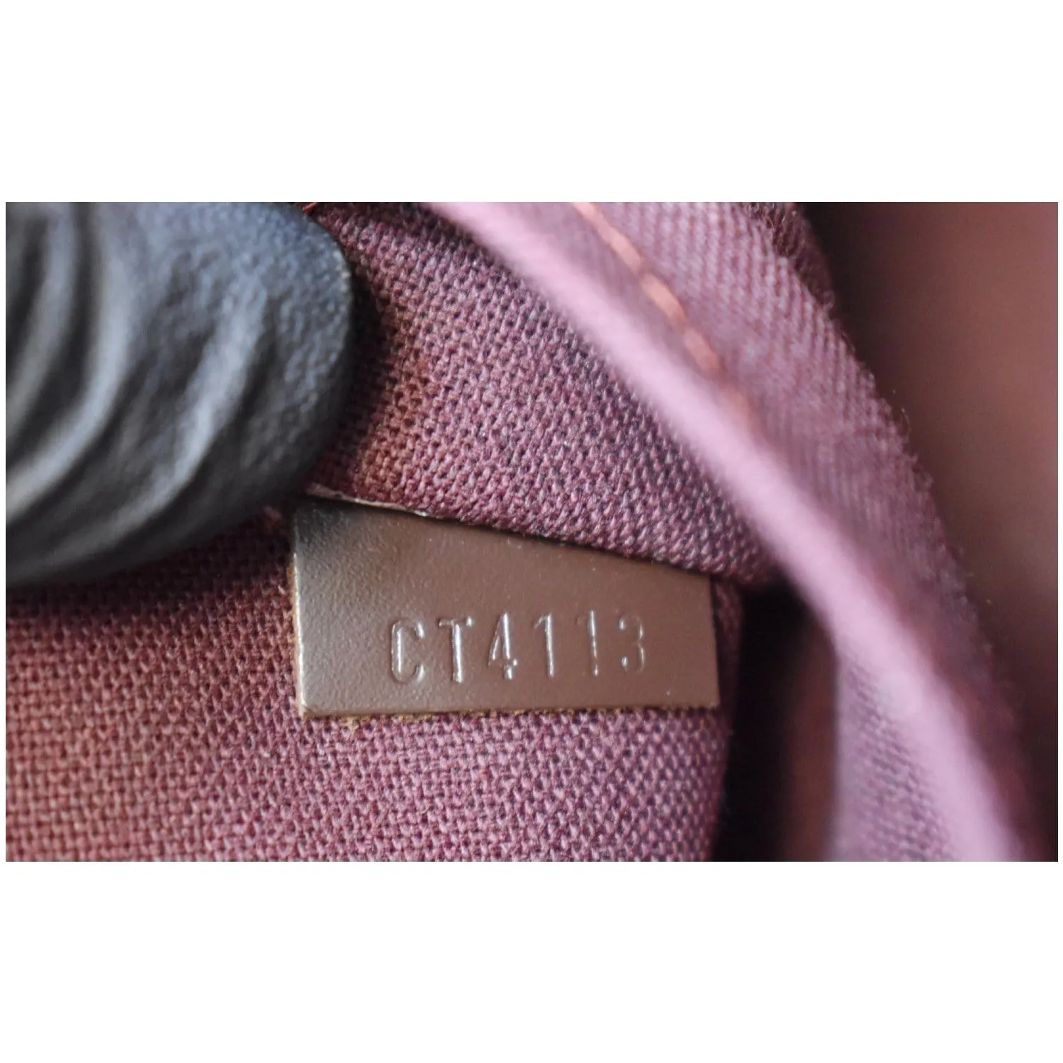 LOUIS VUITTON Alma Damier Ebene Satchel Bag Brown