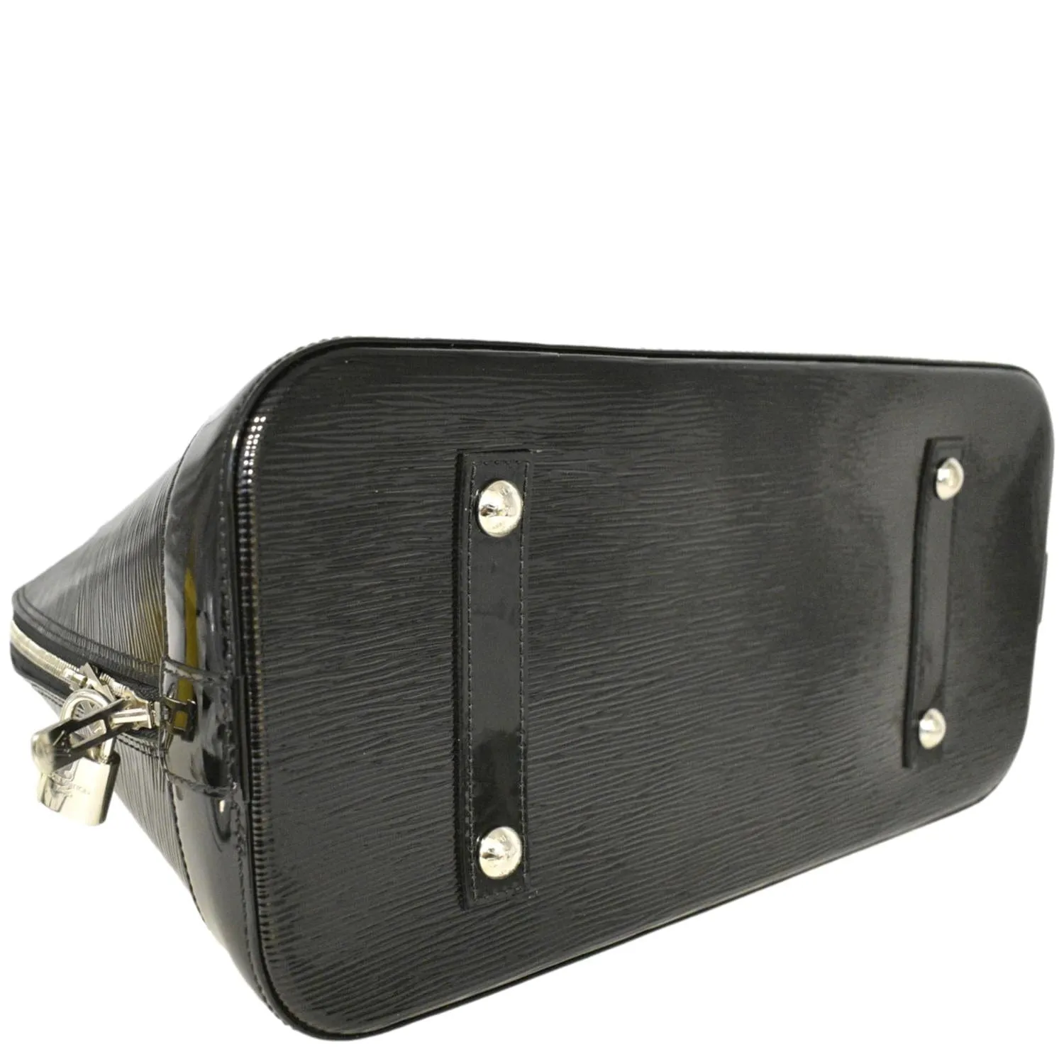 LOUIS VUITTON Alma GM Electric Epi Leather Satchel Bag Black