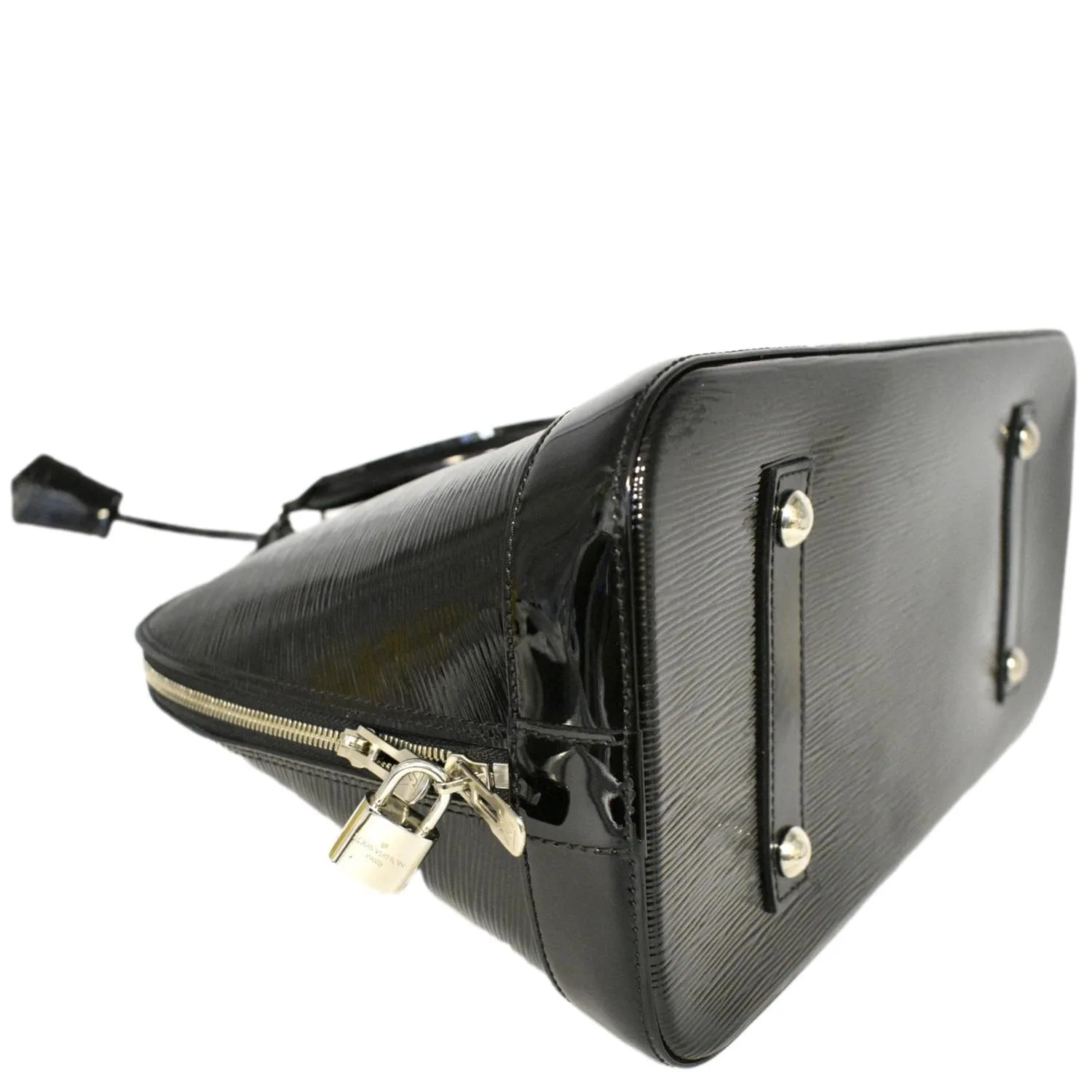LOUIS VUITTON Alma GM Electric Epi Leather Satchel Bag Black