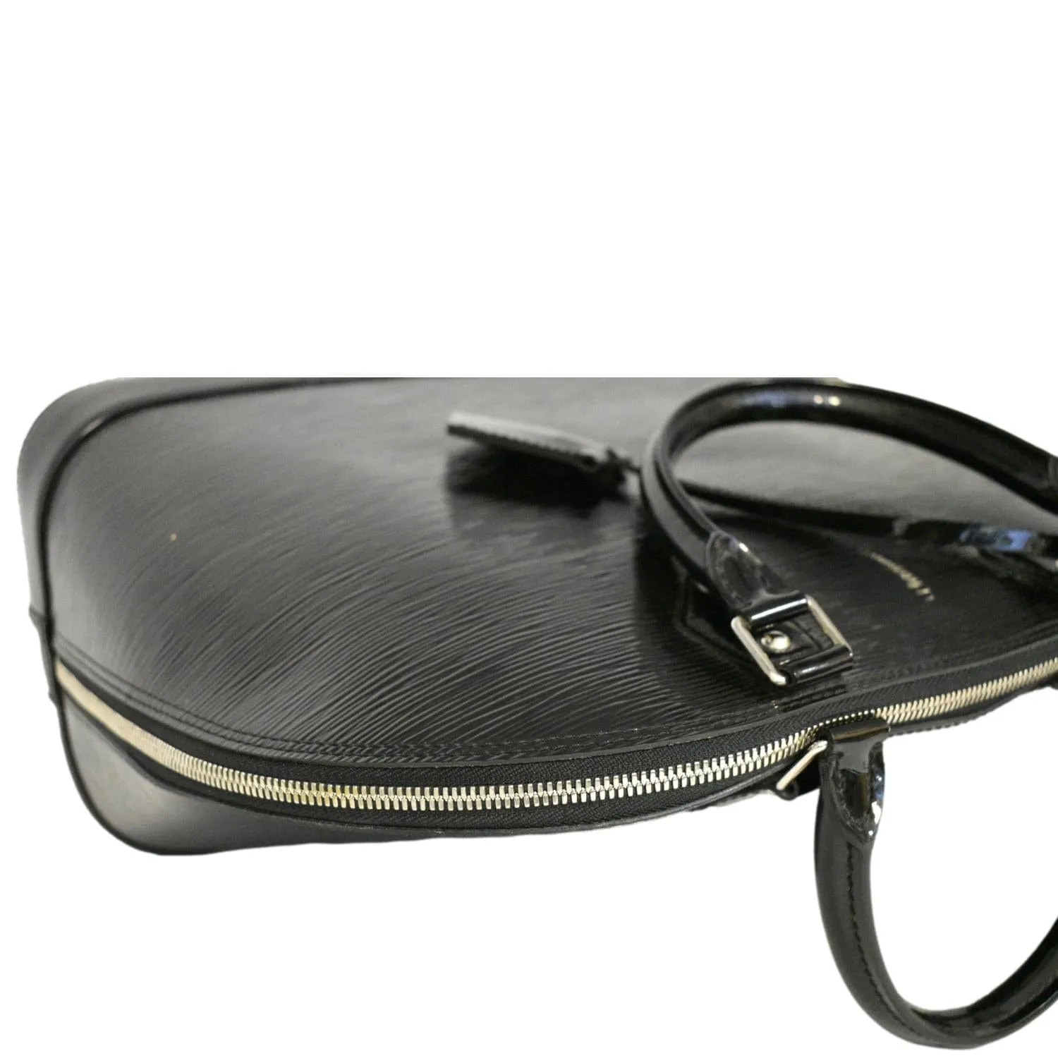 LOUIS VUITTON Alma GM Electric Epi Leather Satchel Bag Black
