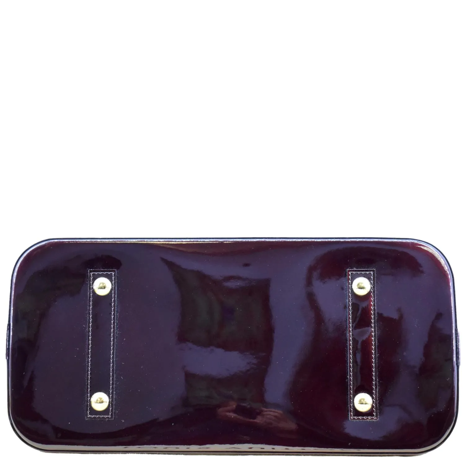 LOUIS VUITTON Alma GM Monogram Vernis Leather Satchel Bag Amarante