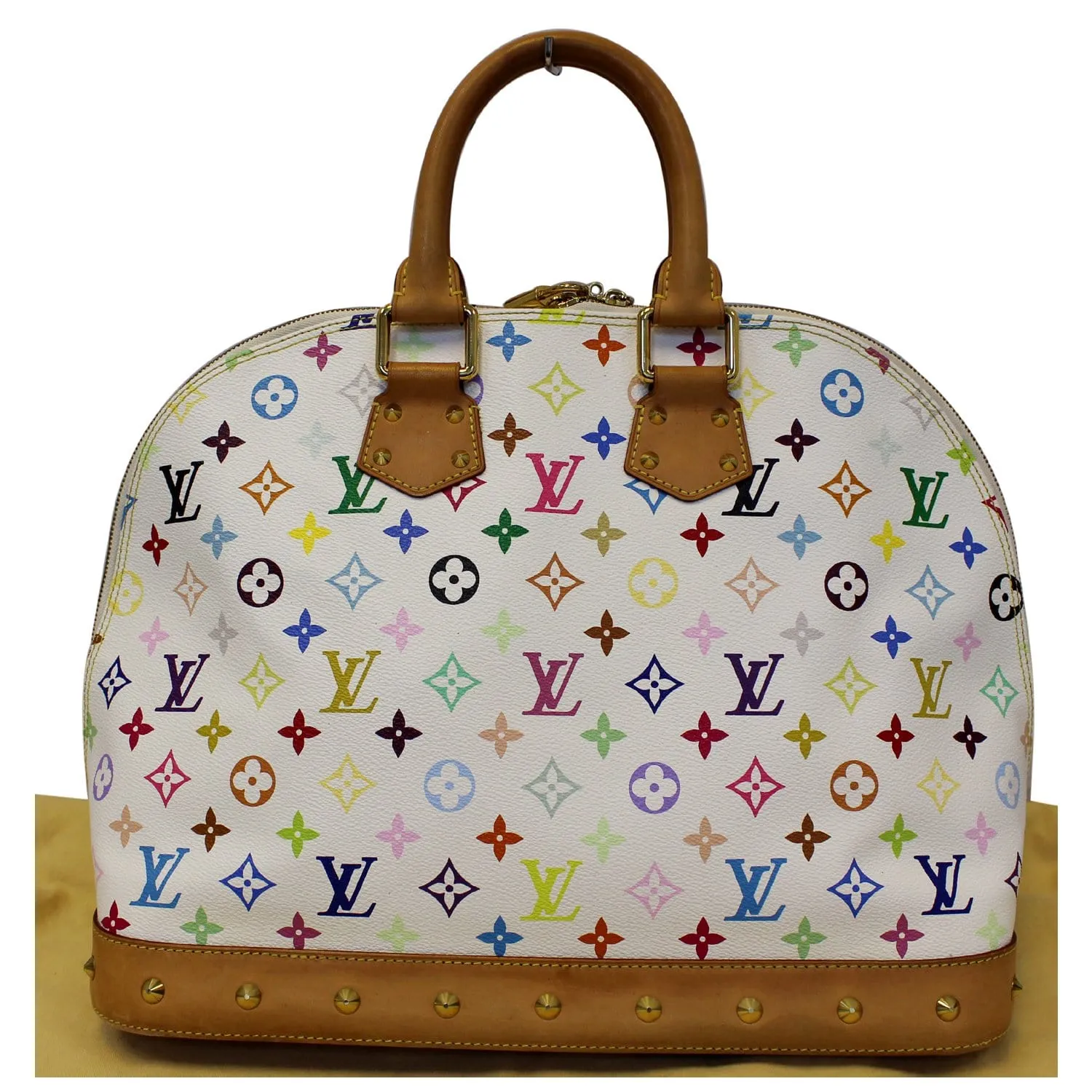 LOUIS VUITTON Alma GM Multicolor White Satchel Handbag