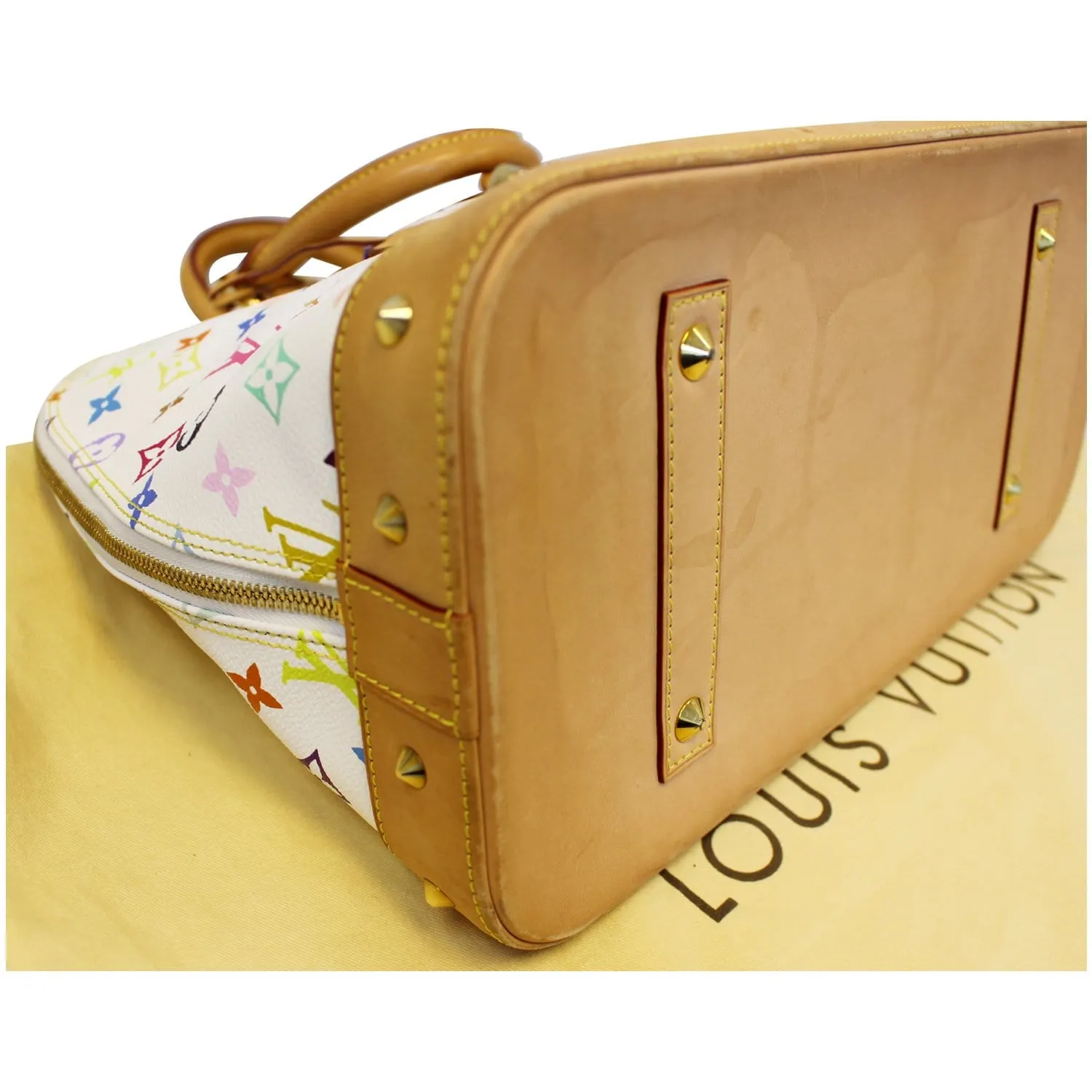LOUIS VUITTON Alma GM Multicolor White Satchel Handbag