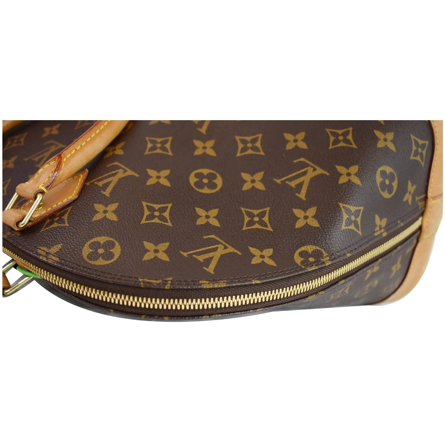 LOUIS VUITTON Alma Large Monogram Canvas Satchel Bag Brown