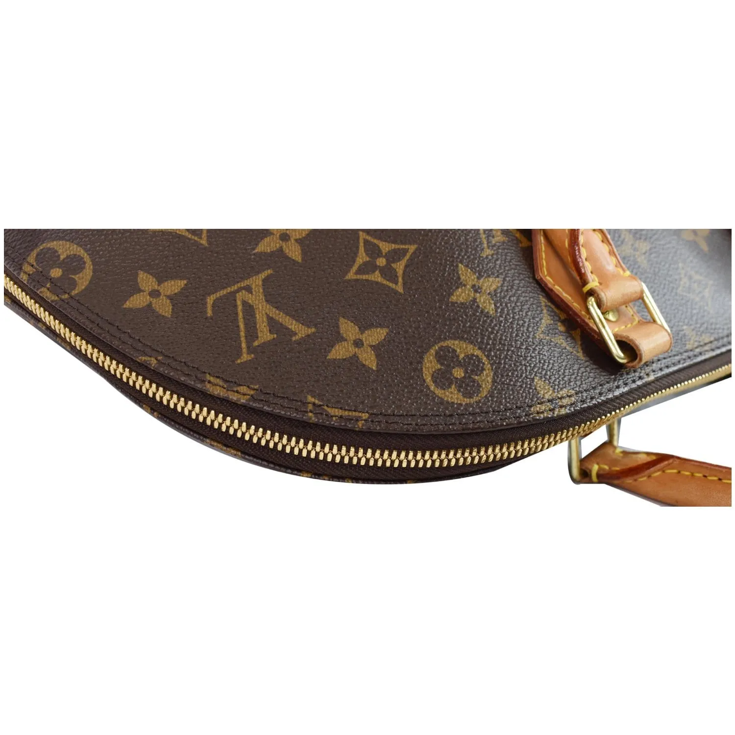 LOUIS VUITTON Alma Large Monogram Canvas Satchel Bag Brown