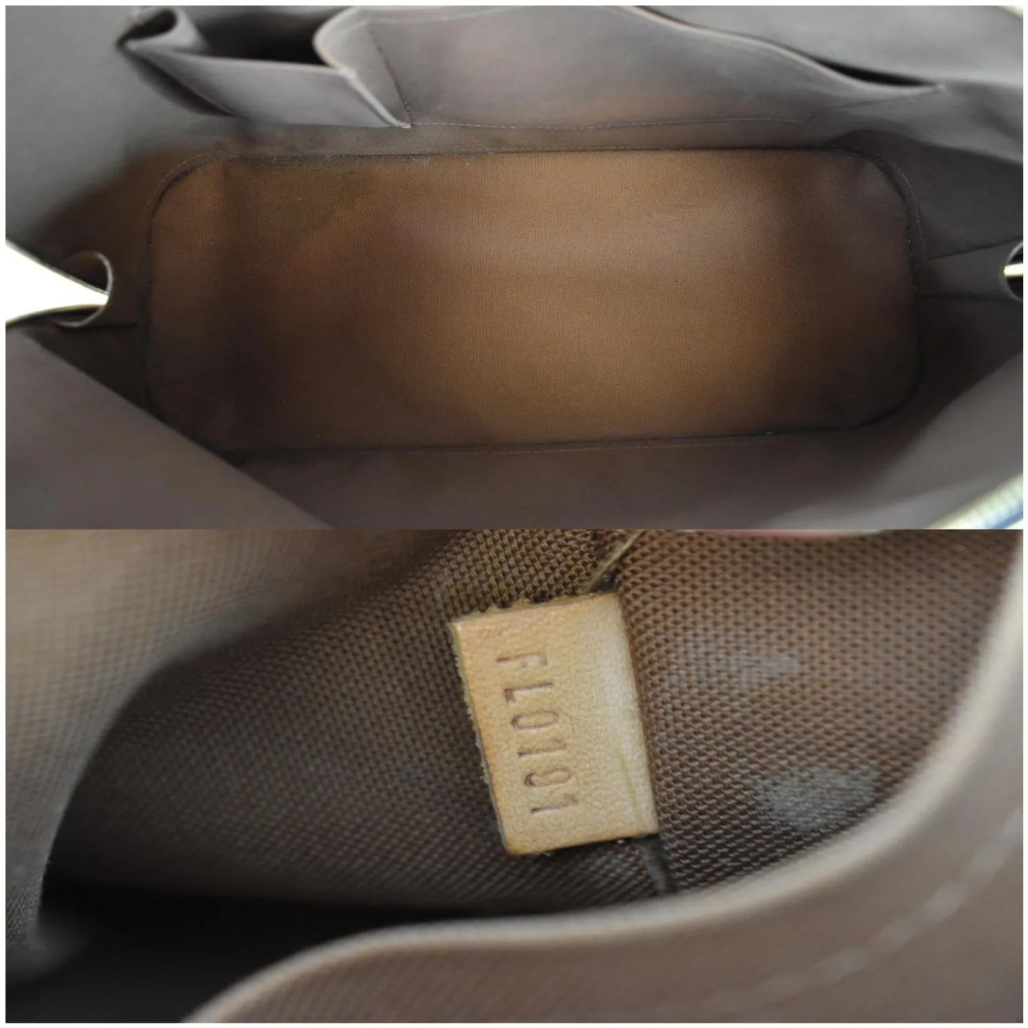 LOUIS VUITTON Alma Large Monogram Canvas Satchel Bag Brown