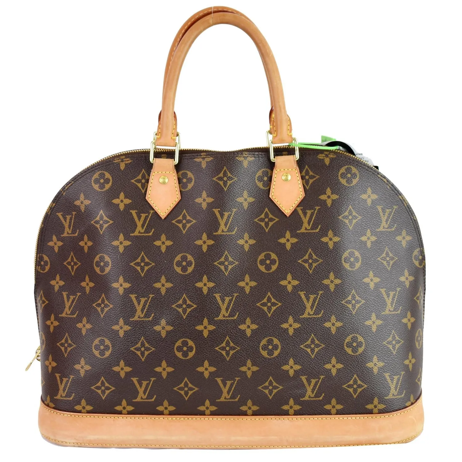 LOUIS VUITTON Alma Large Monogram Canvas Satchel Bag Brown