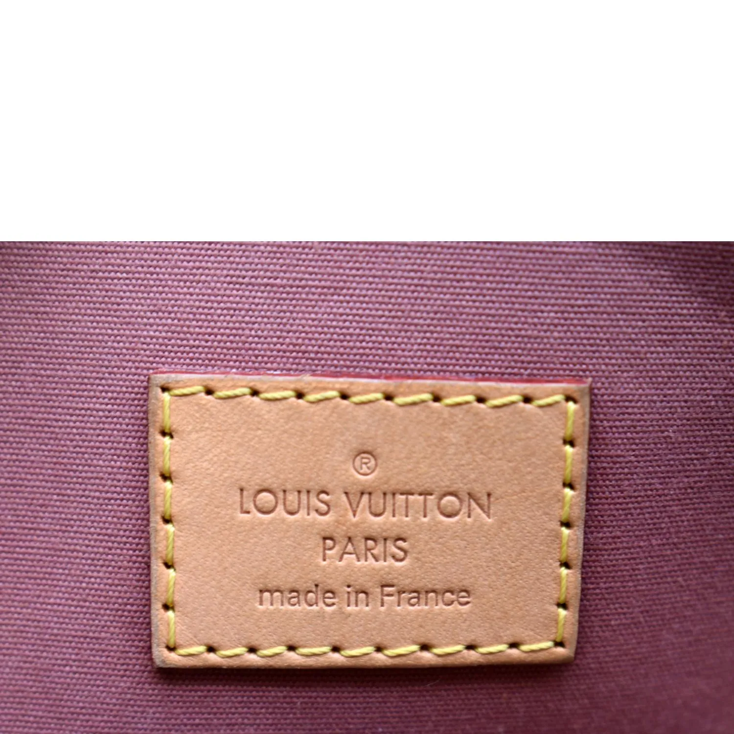 LOUIS VUITTON Alma MM Monogram Vernis Leather Satchel Bag Tan