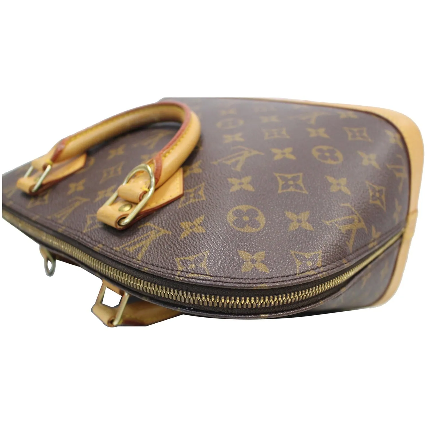 LOUIS VUITTON Alma Monogram Canvas Satchel Bag Brown - 20% OFF