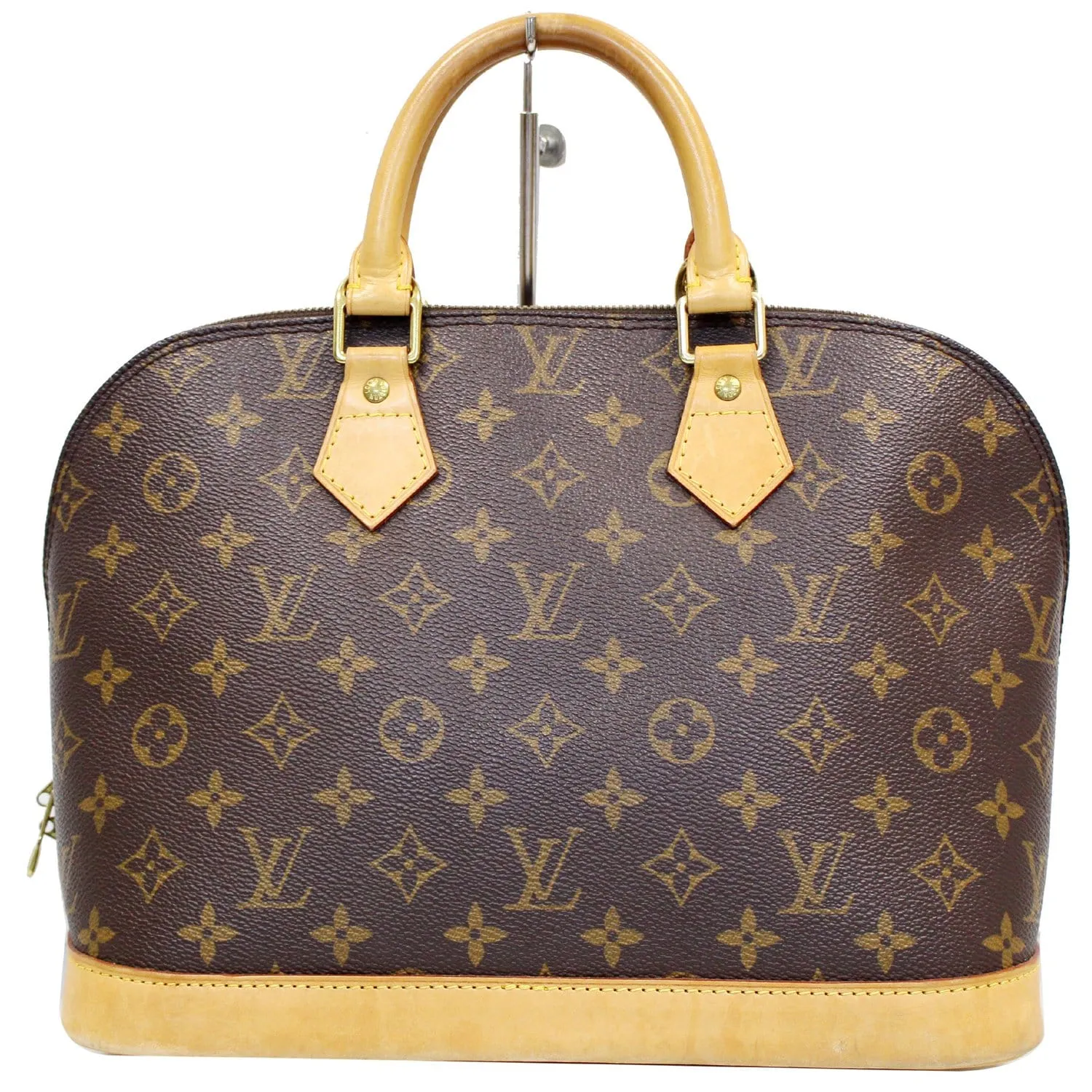 LOUIS VUITTON Alma Monogram Canvas Satchel Bag Brown - 20% OFF