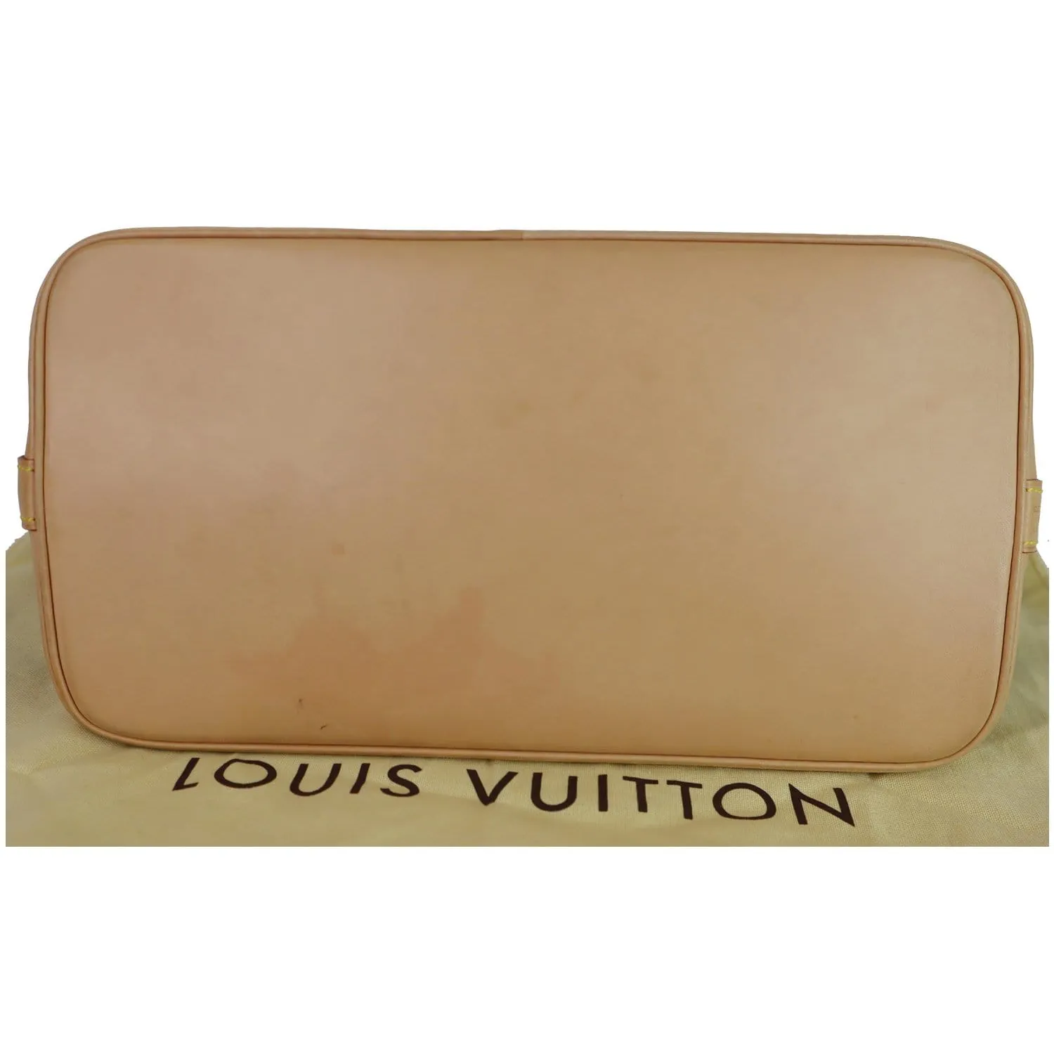 LOUIS VUITTON Alma Monogram Canvas Satchel Bag Brown