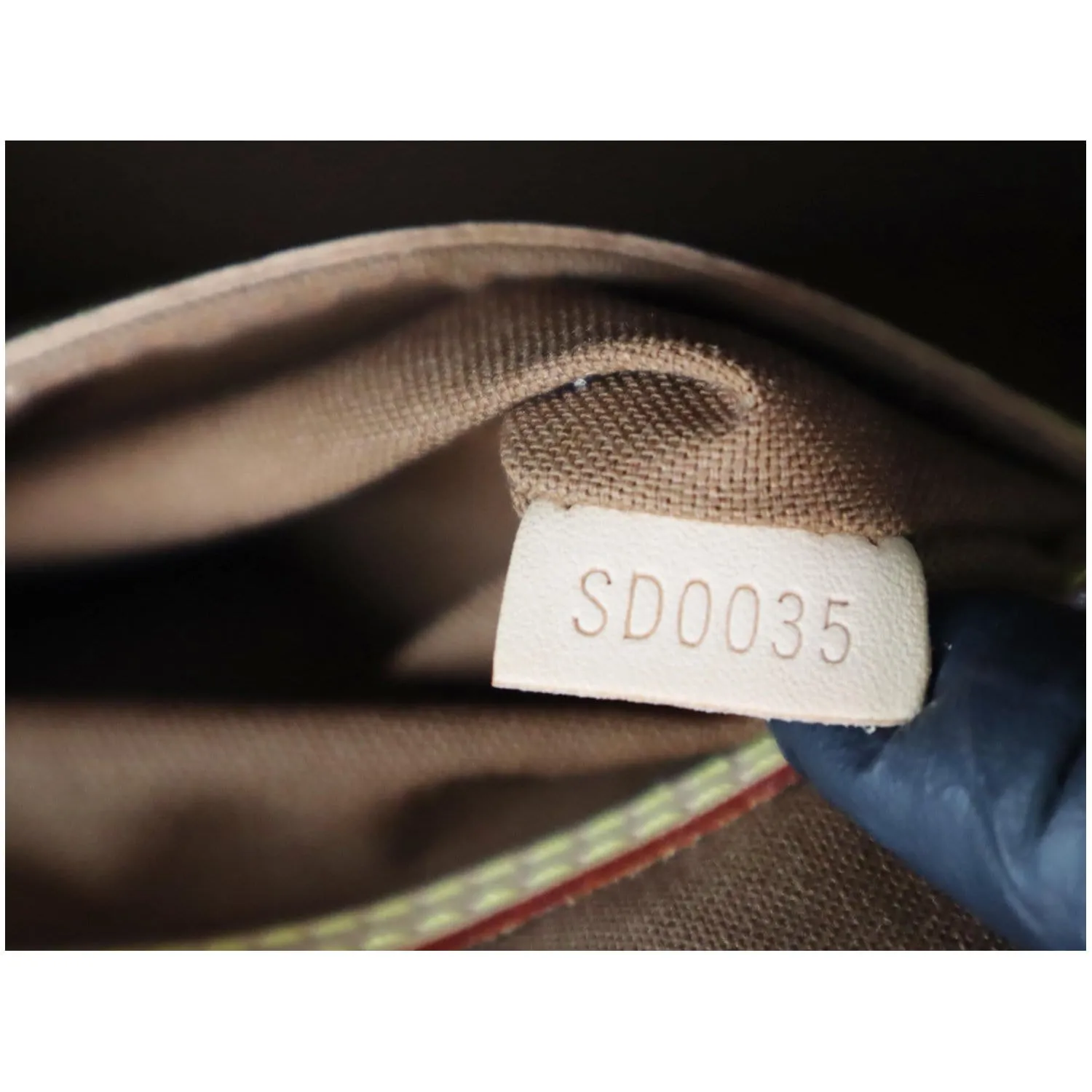 LOUIS VUITTON Alma Monogram Canvas Satchel Bag Brown