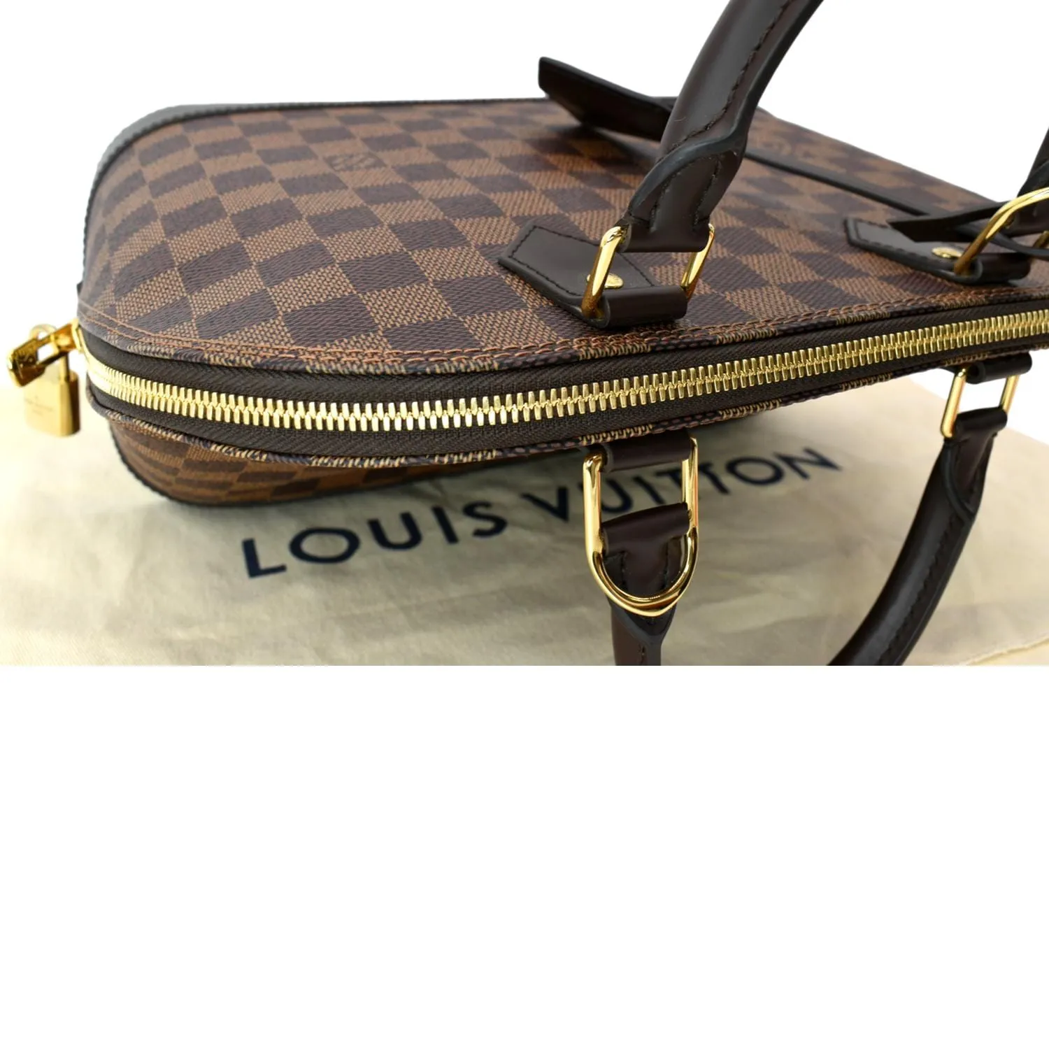 LOUIS VUITTON Alma PM Damier Ebene Satchel Bag Brown