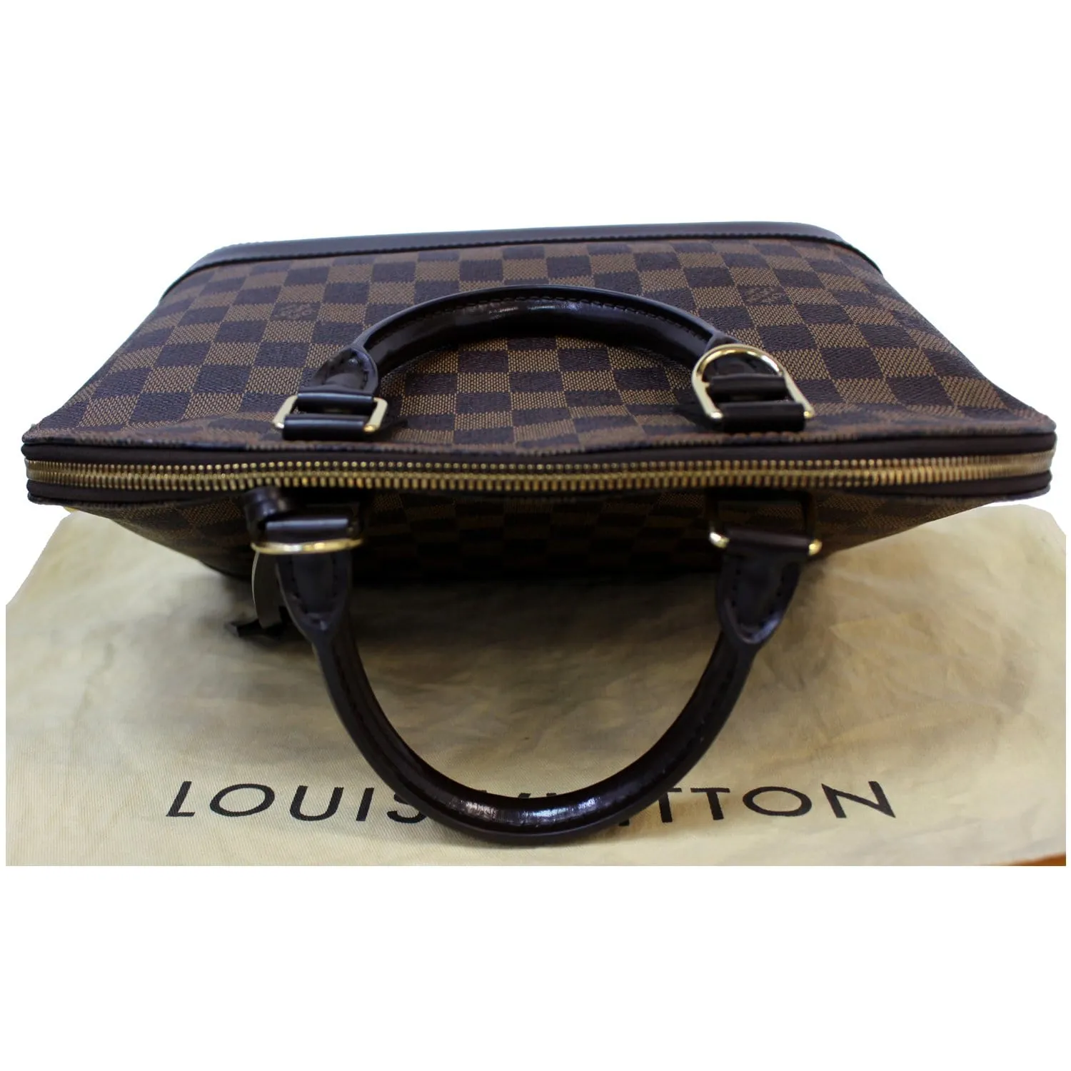 LOUIS VUITTON Alma PM Damier Ebene Satchel Bag Brown