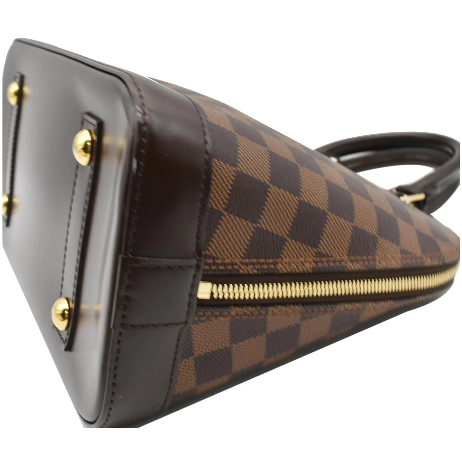 LOUIS VUITTON Alma PM Damier Ebene Satchel Bag Brown