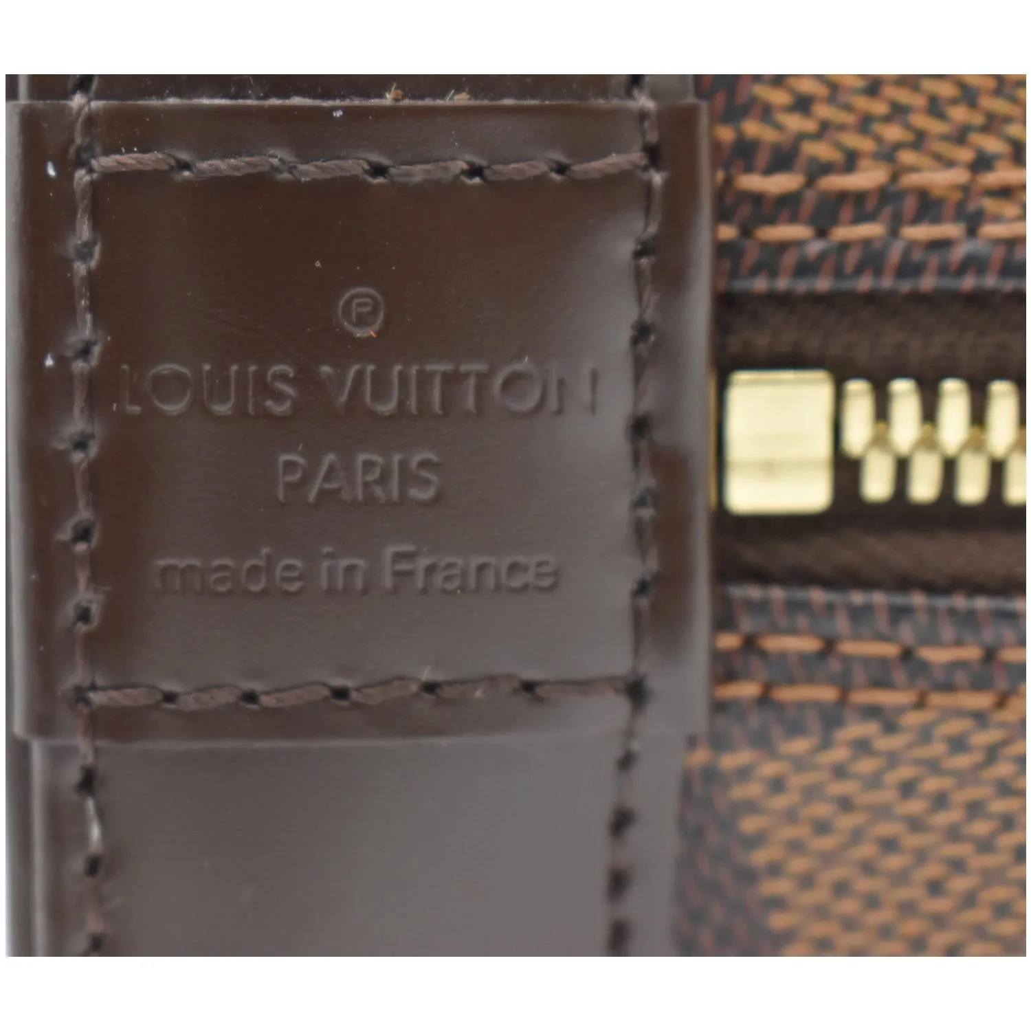 LOUIS VUITTON Alma PM Damier Ebene Satchel Bag Brown