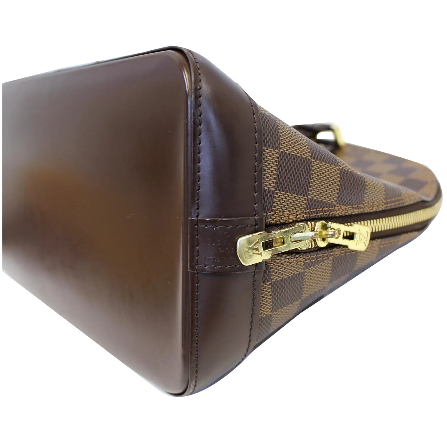 Louis Vuitton Alma PM Damier Ebene Satchel Bag Brown