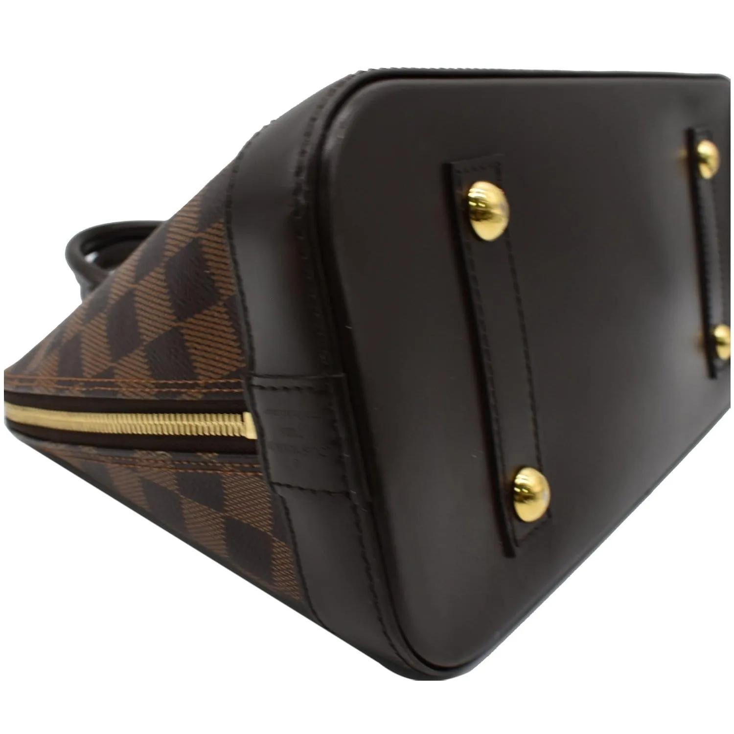 LOUIS VUITTON Alma PM Damier Ebene Satchel Bag Brown