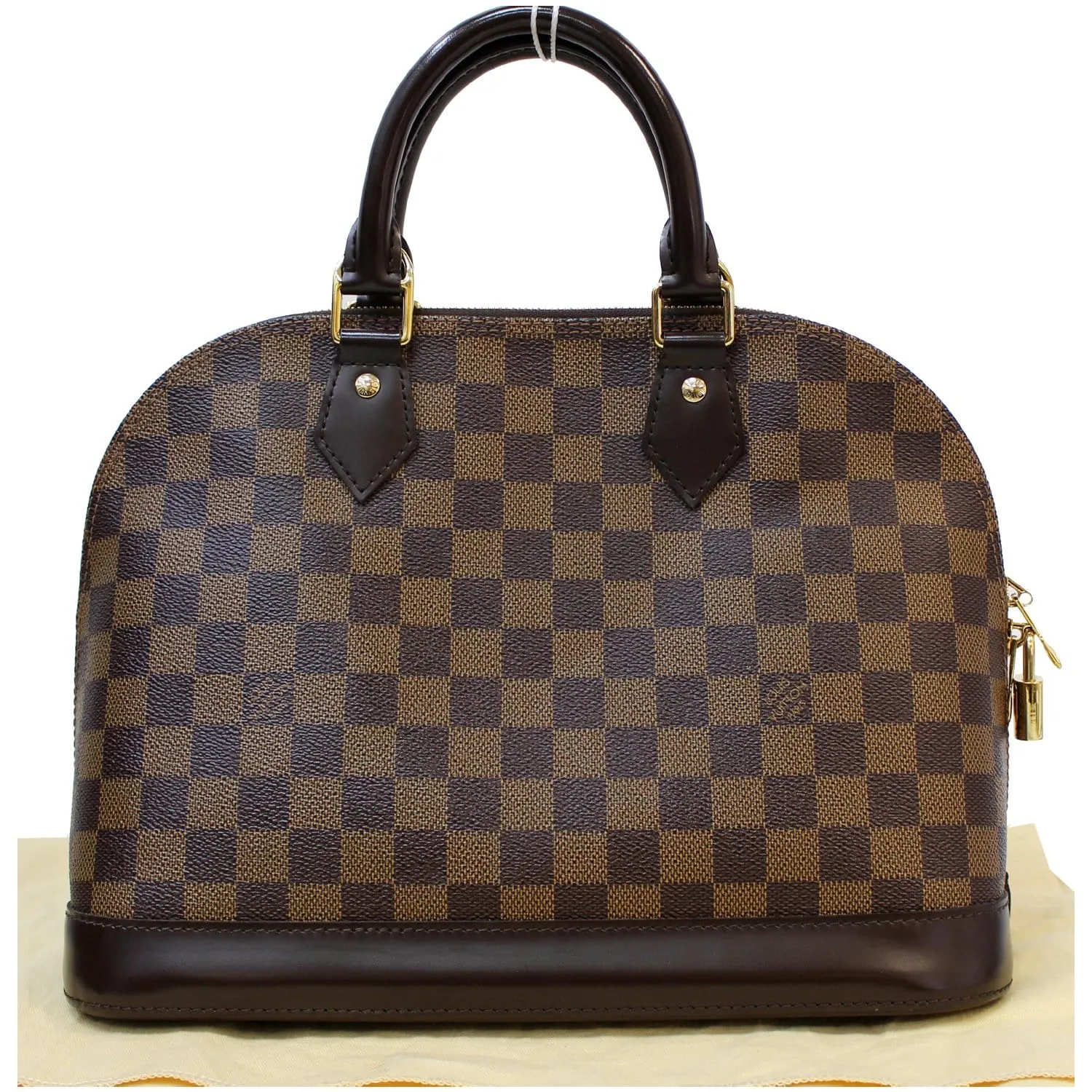 LOUIS VUITTON Alma PM Damier Ebene Satchel Bag Brown