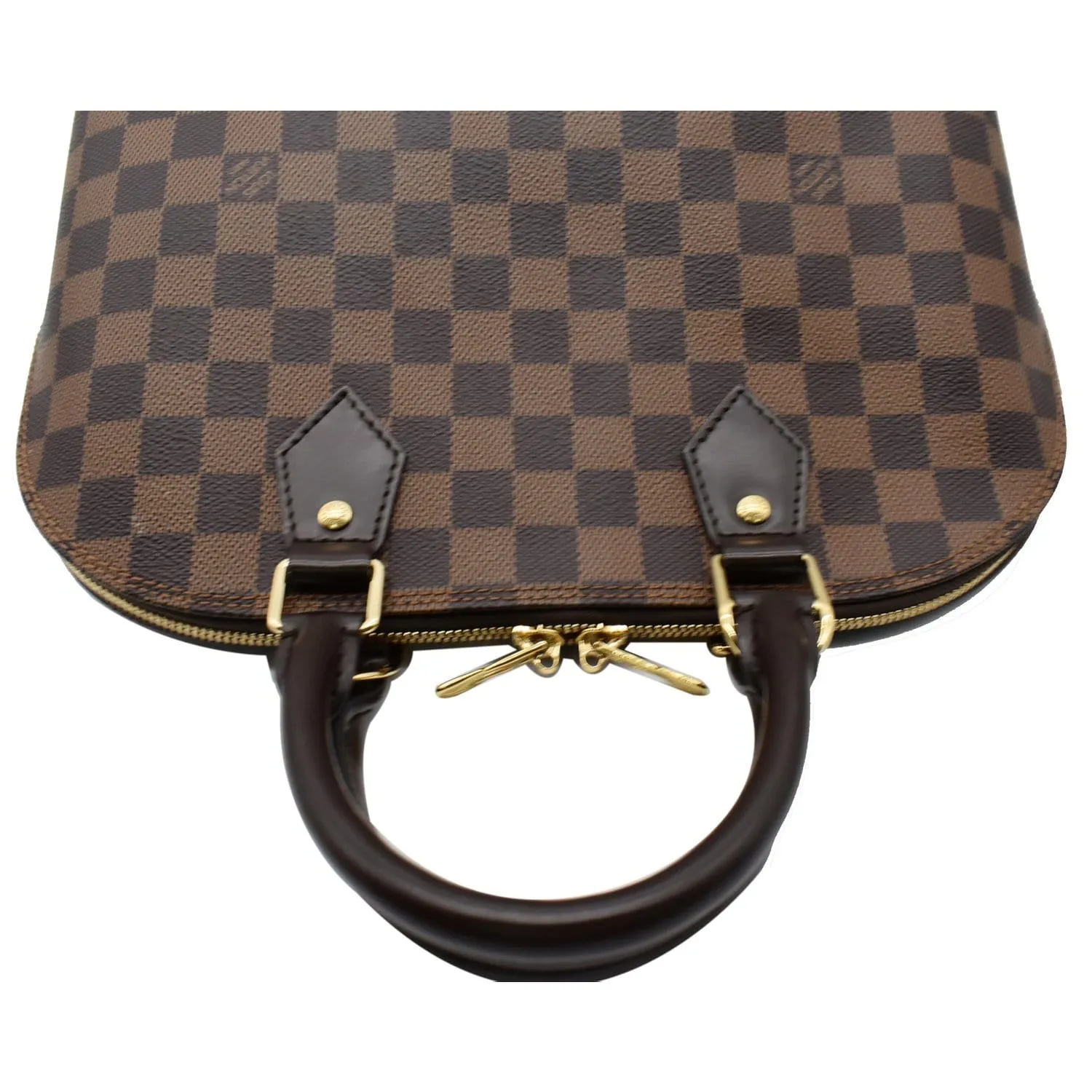 LOUIS VUITTON Alma PM Damier Ebene Satchel Bag Brown