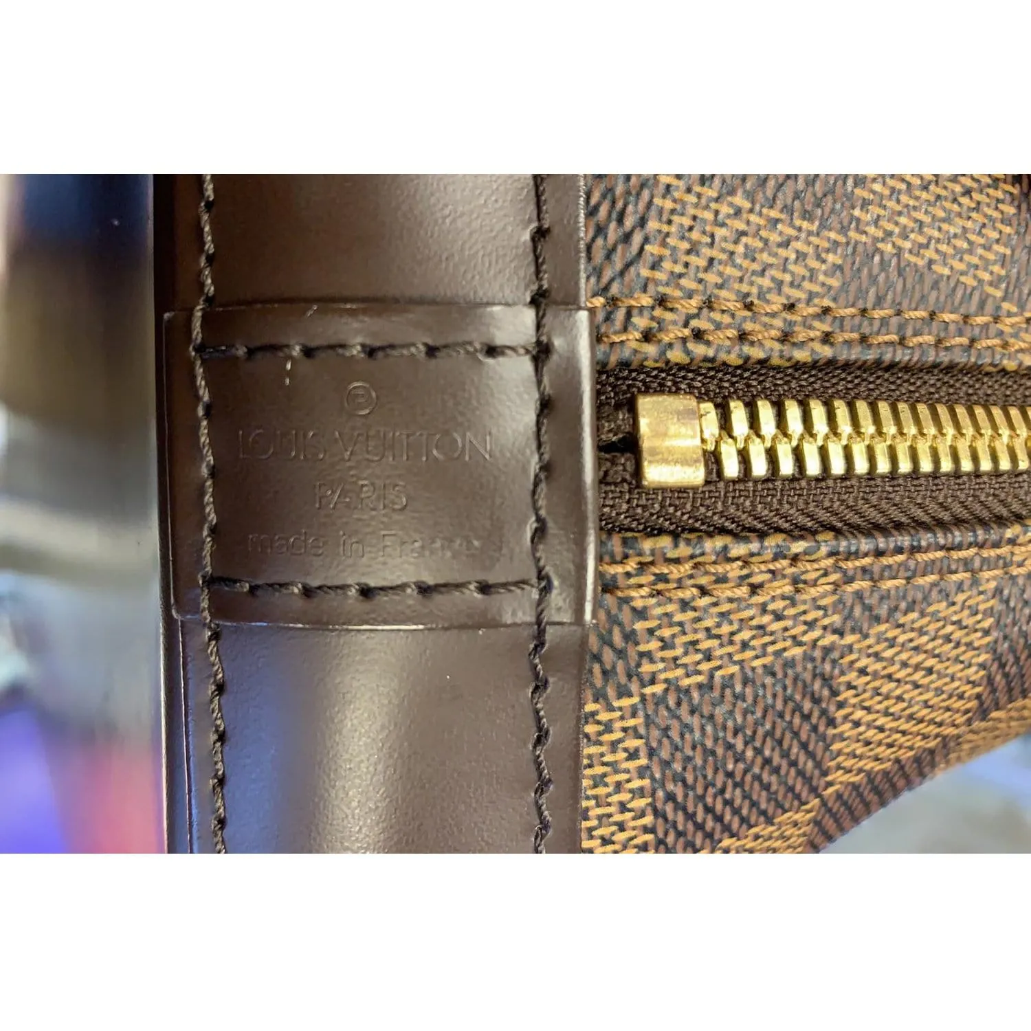 Louis Vuitton Alma PM Damier Ebene Satchel Bag Brown