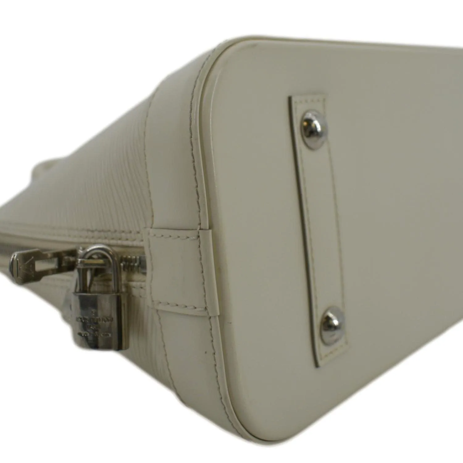 LOUIS VUITTON Alma PM Epi Leather Satchel Bag Ivory